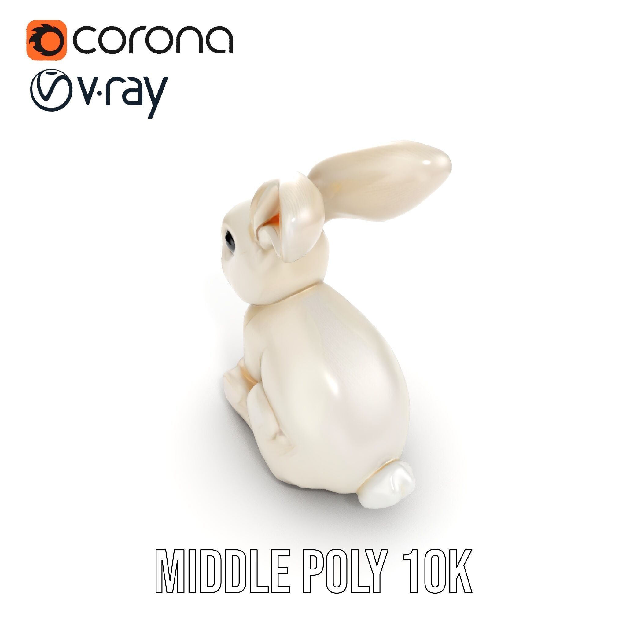 Soft White Bunny model pack Low-poly 3D model_27
