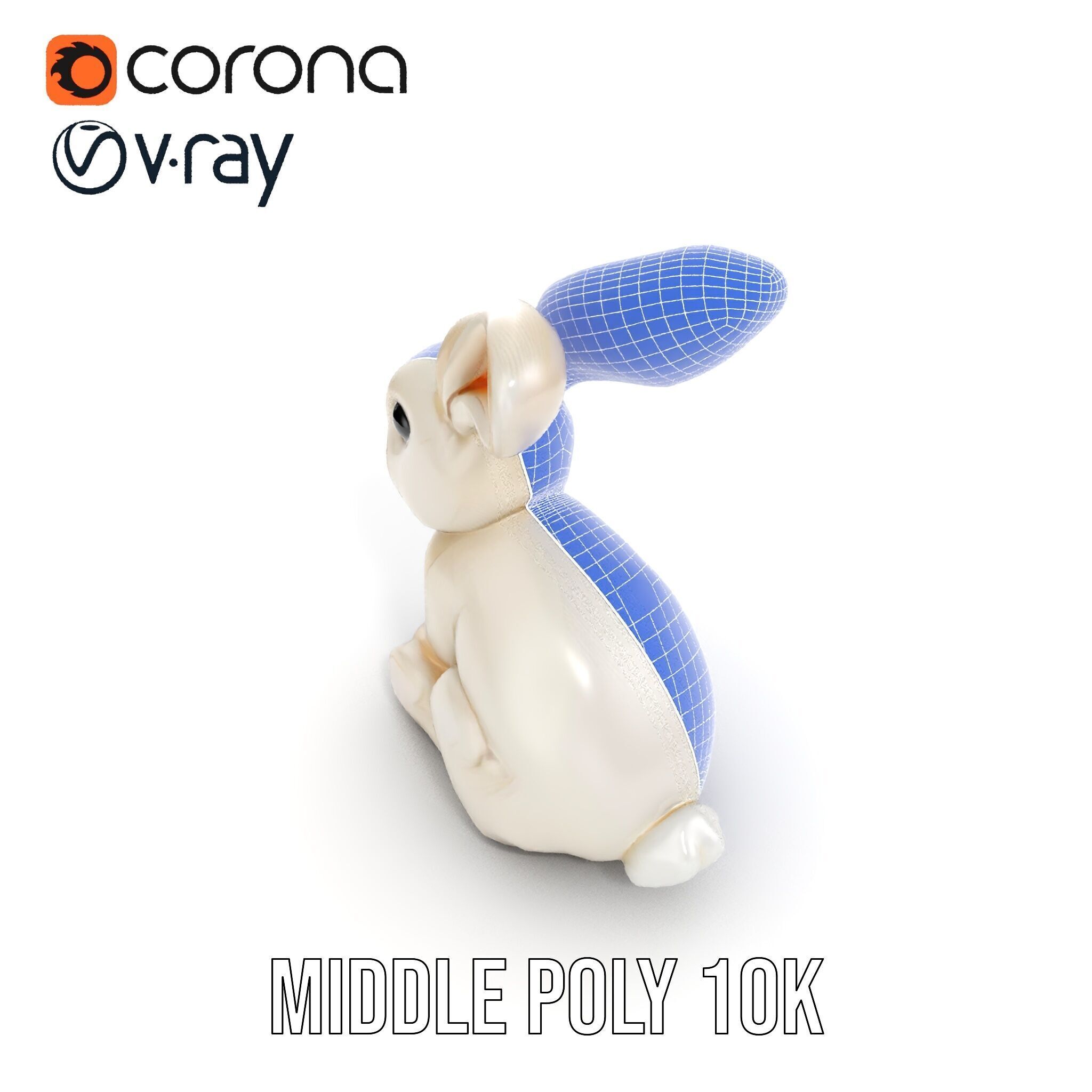 Soft White Bunny model pack Low-poly 3D model_17