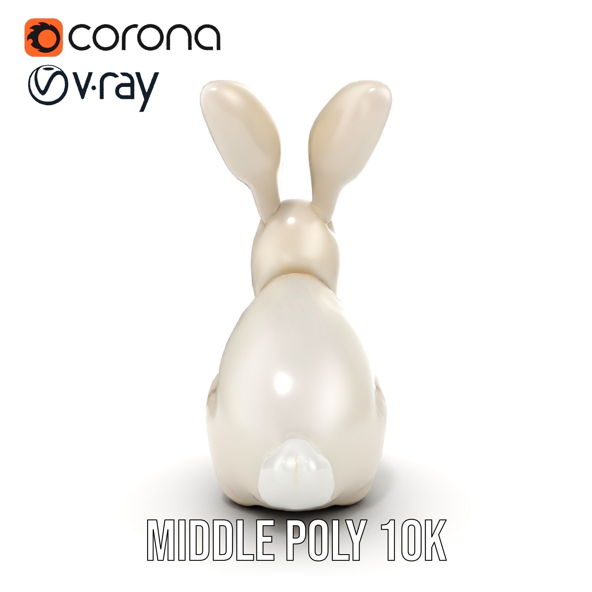 Soft White Bunny model pack Low-poly 3D model_25