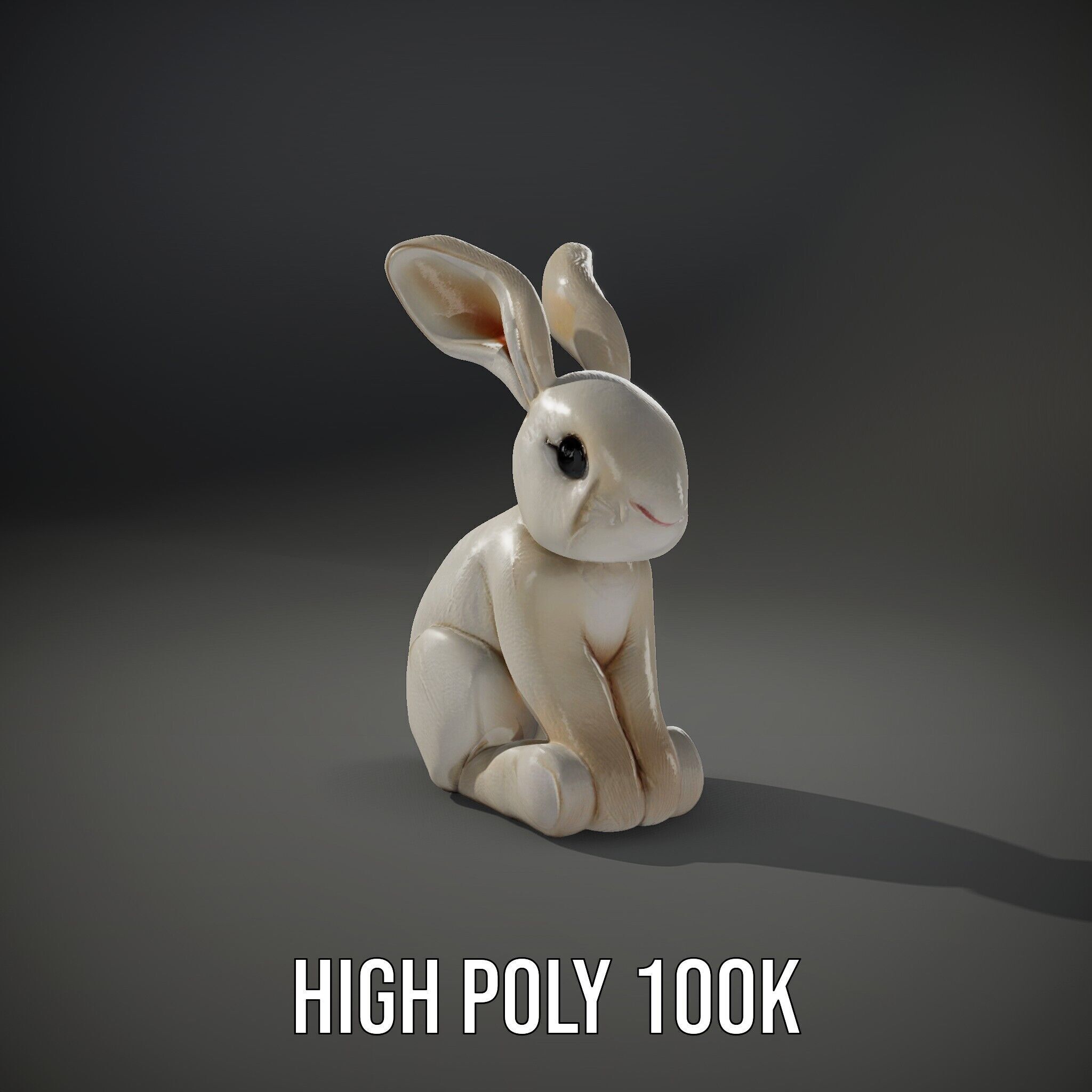Soft White Bunny model pack Low-poly 3D model_14