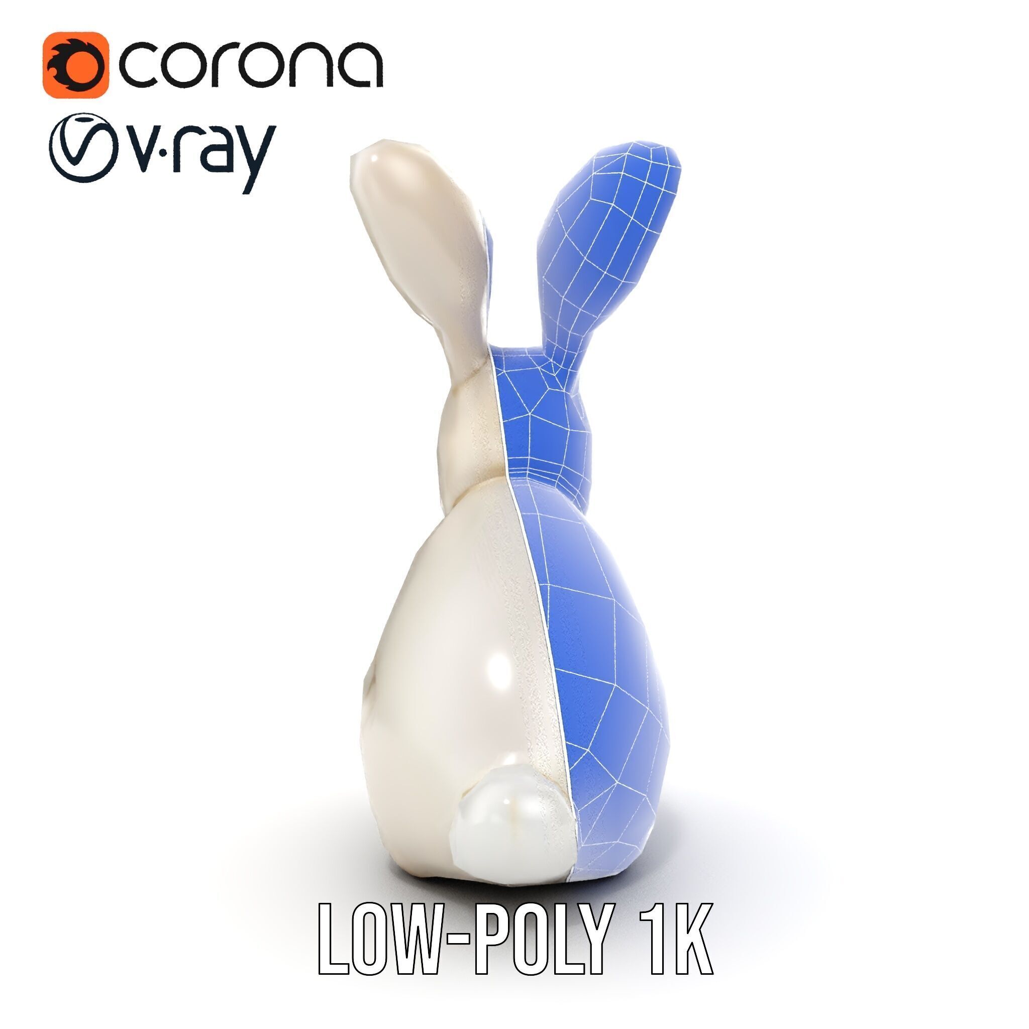 Soft White Bunny model pack Low-poly 3D model_28