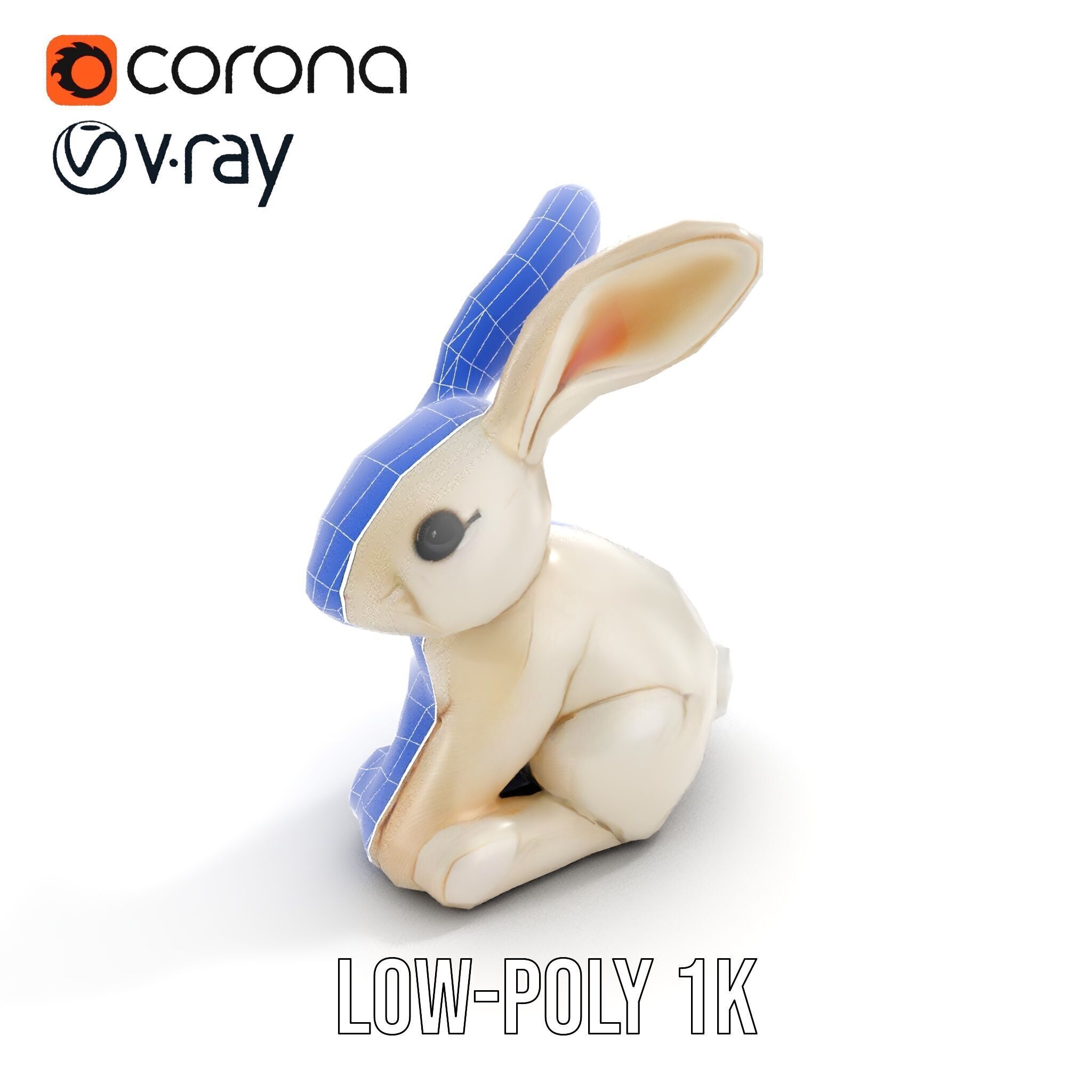 Soft White Bunny model pack Low-poly 3D model_18