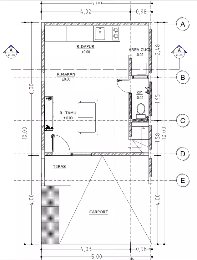 Modern House 3D Model 5 x 10 Meters Skp Lumion and DWG Files 3D model_7