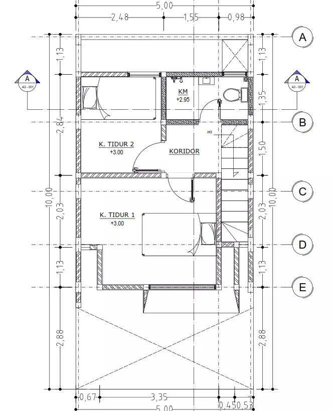 Modern House 3D Model 5 x 10 Meters Skp Lumion and DWG Files 3D model_8