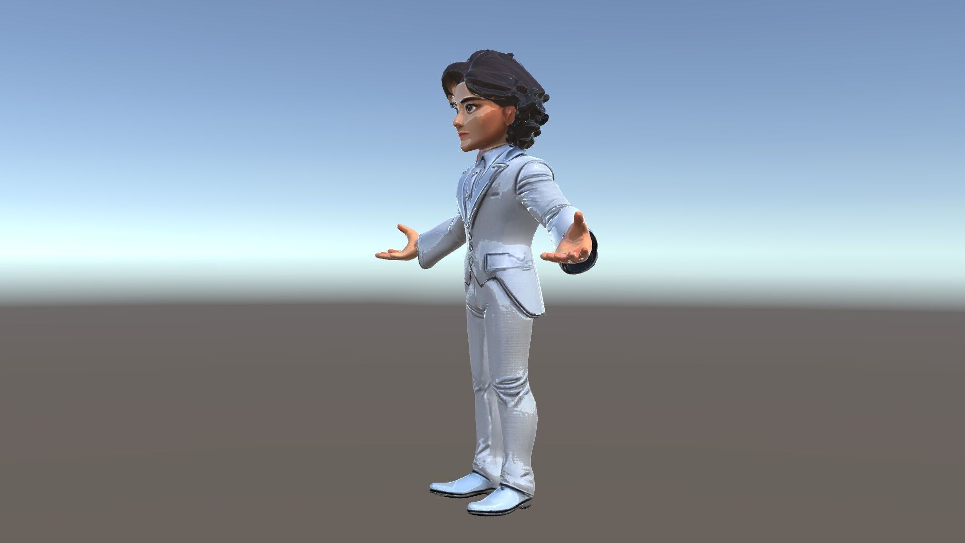 Elegant Silver Suit D Character Model  Rigged and Animated Low-poly 3D model_38