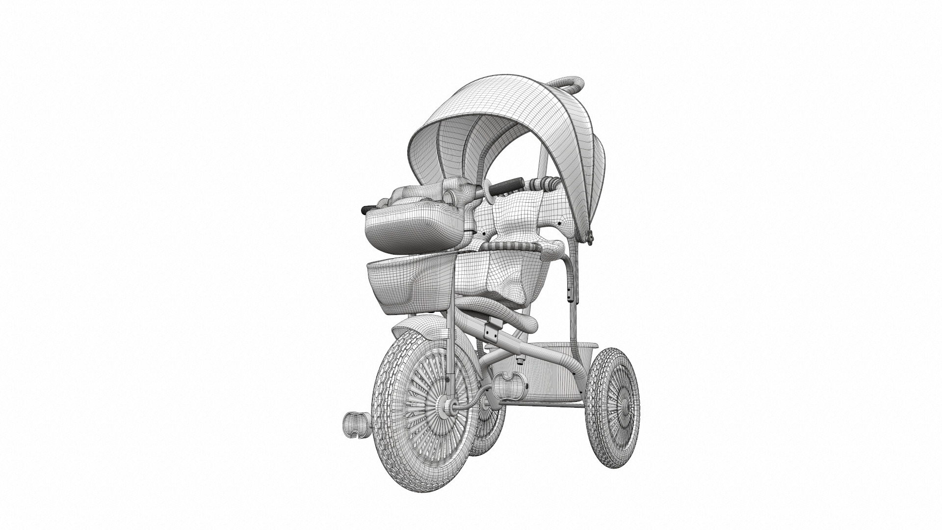 Baby stroller tricycle 03 3D model_14