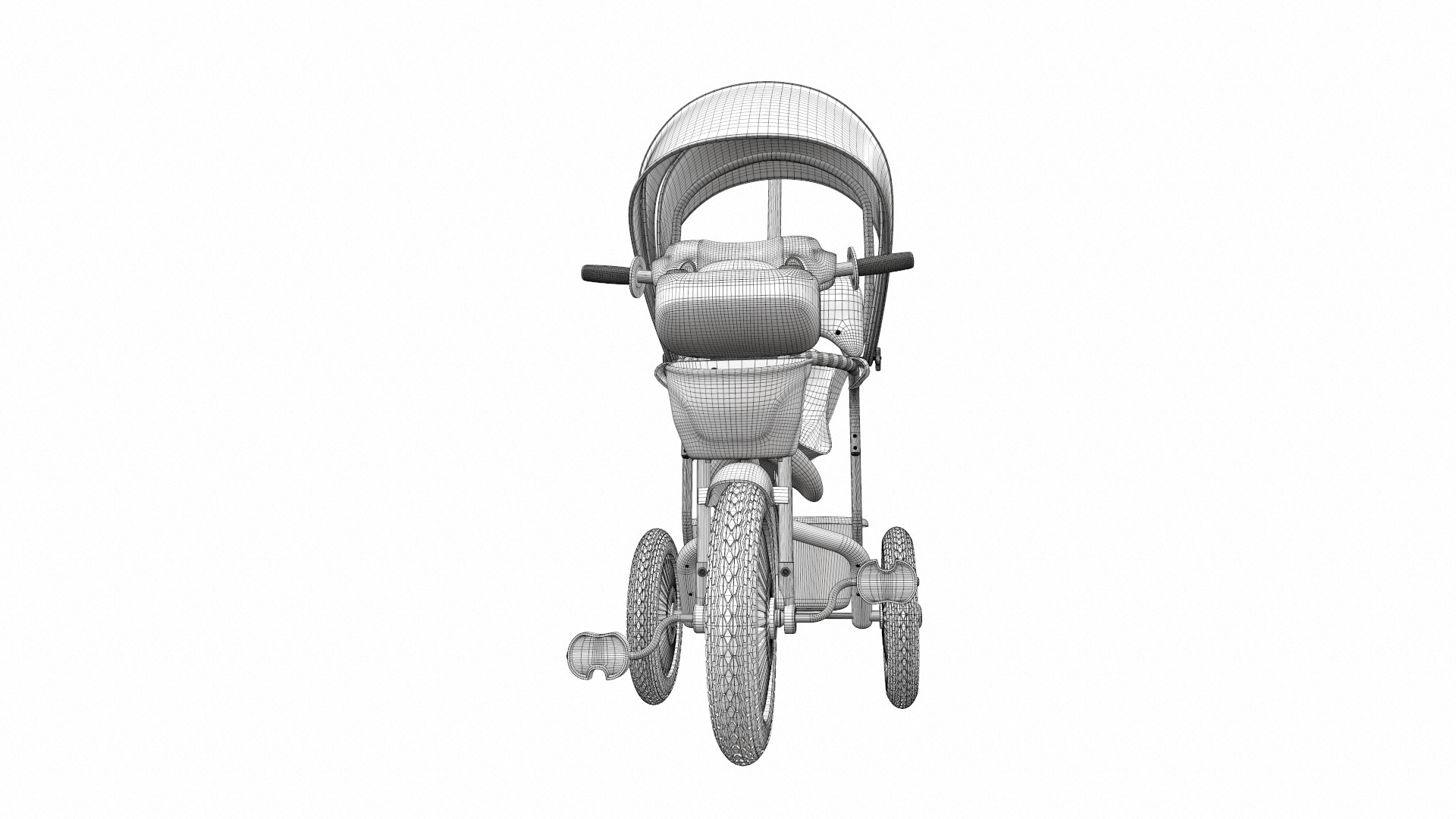 Baby stroller tricycle 03 3D model_16