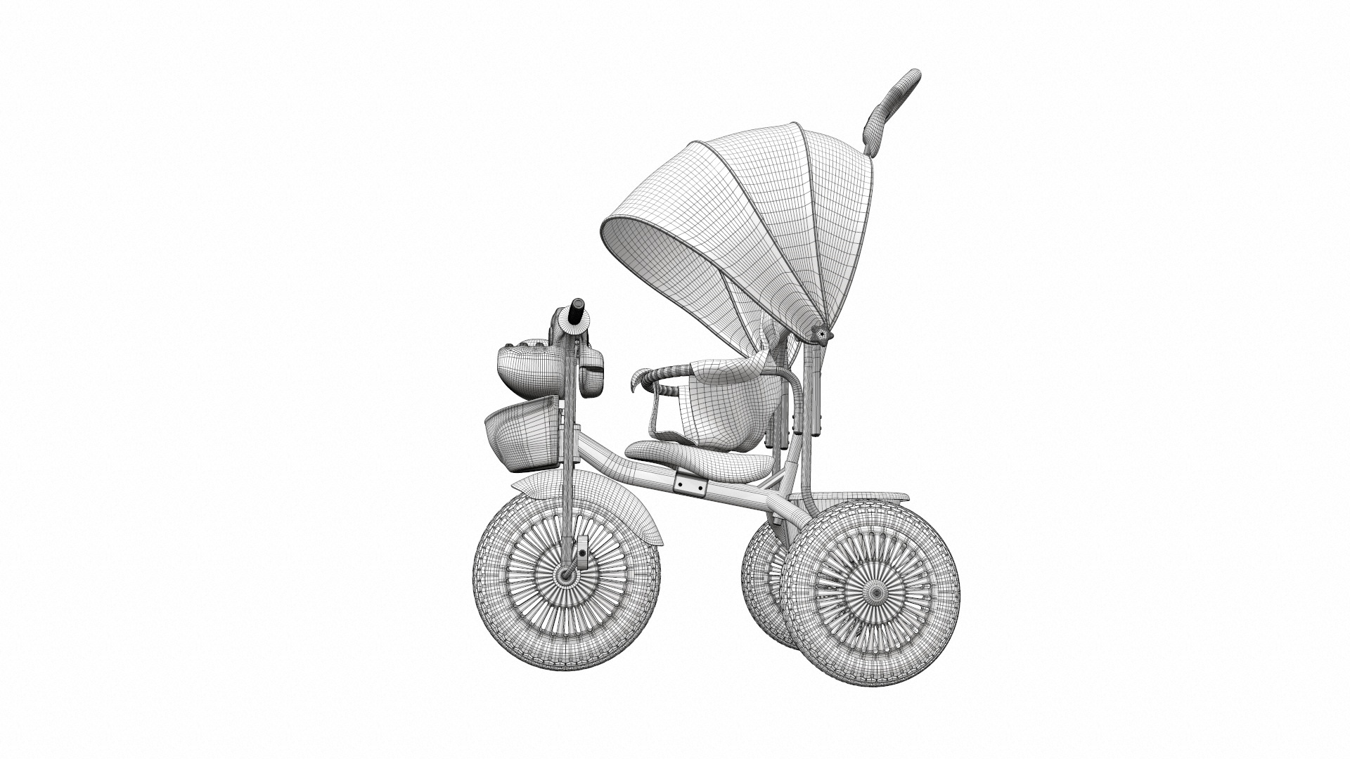 Baby stroller tricycle 03 3D model_15