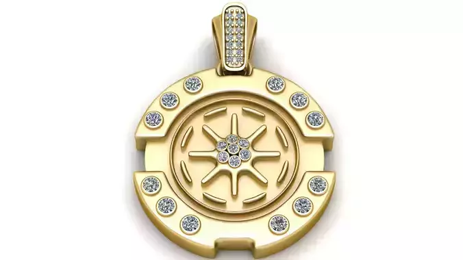 gear pendant  3D printable model     