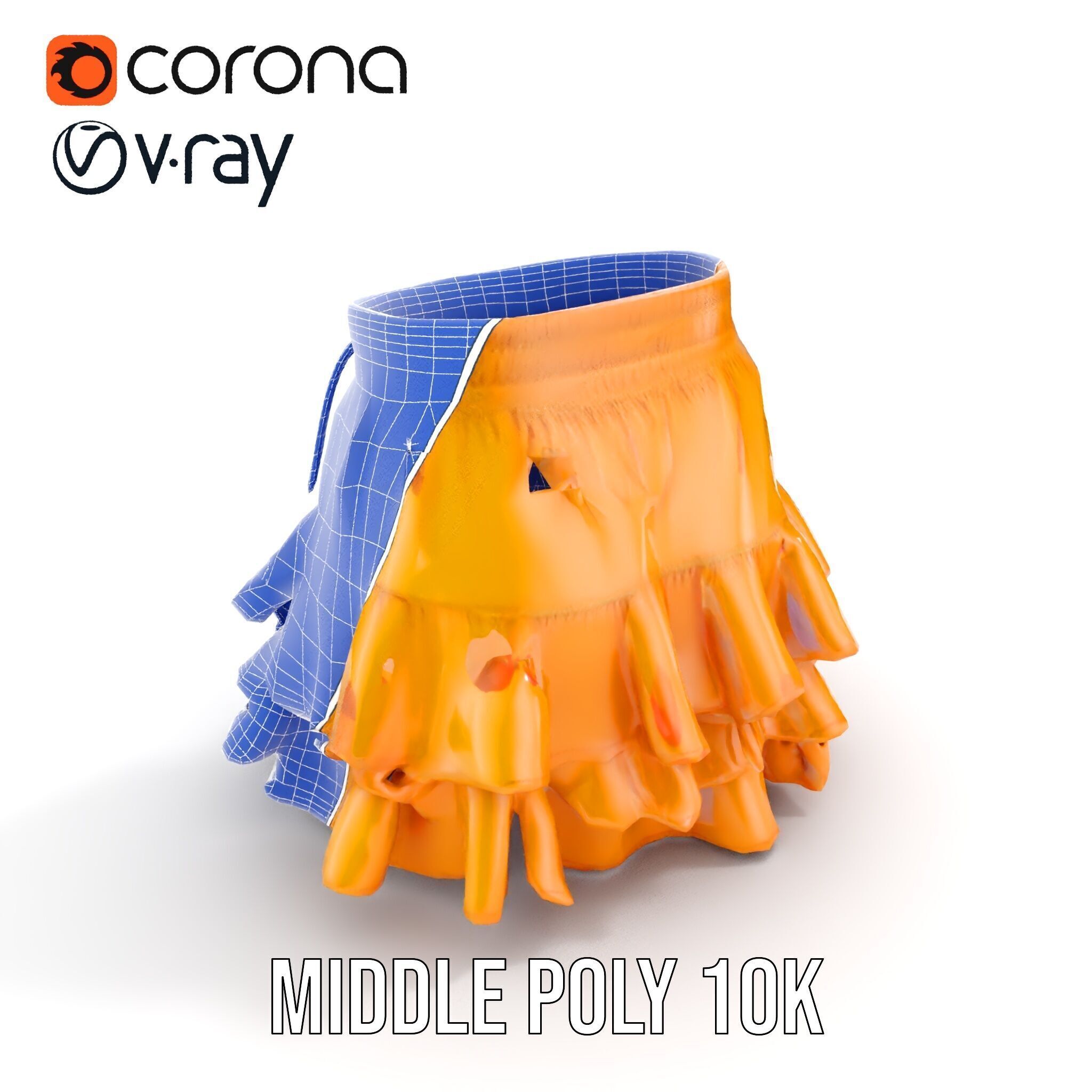 Flared Ruffle Mini Skirt Model Pack for Fashion Rendering Low-poly 3D model_22