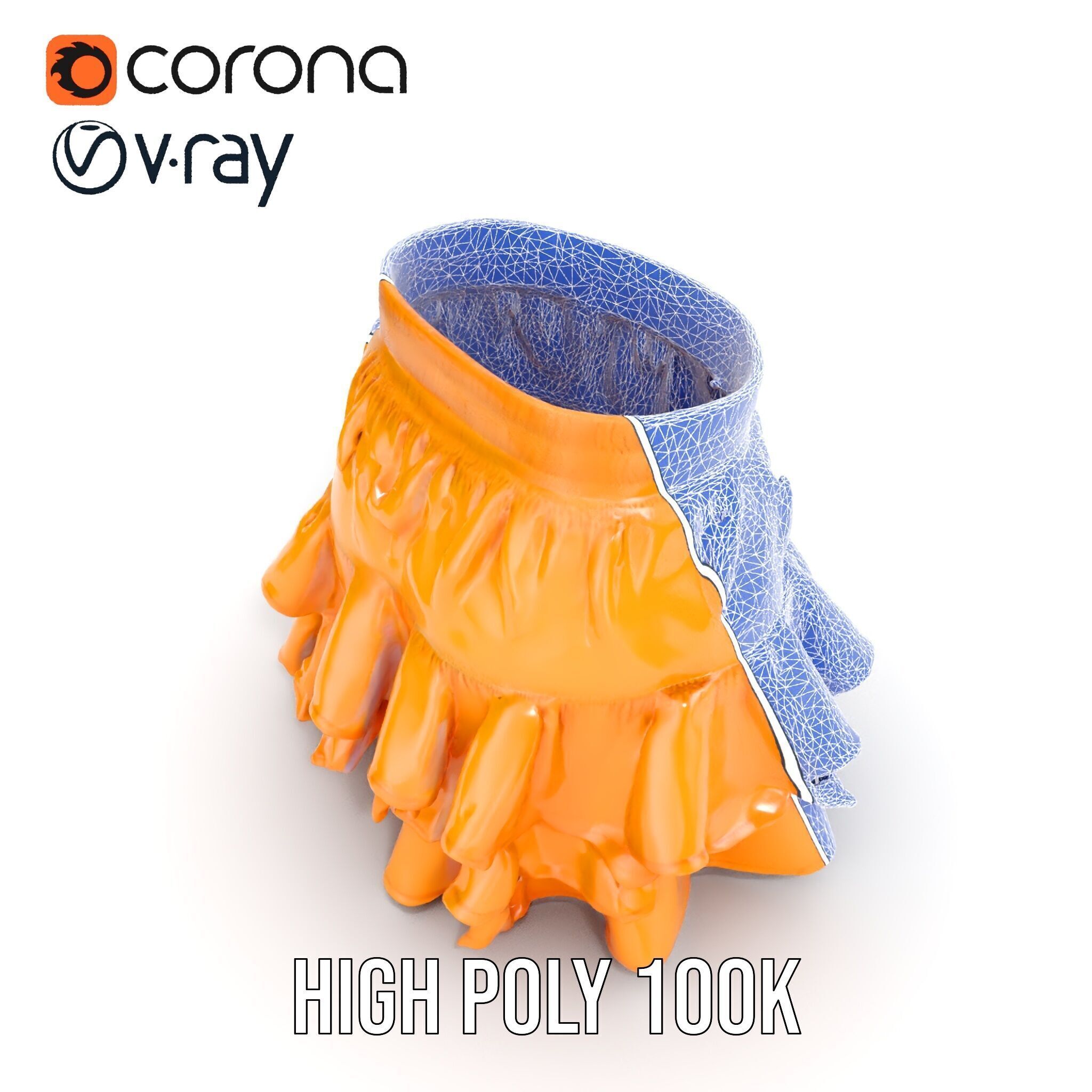 Flared Ruffle Mini Skirt Model Pack for Fashion Rendering Low-poly 3D model_10