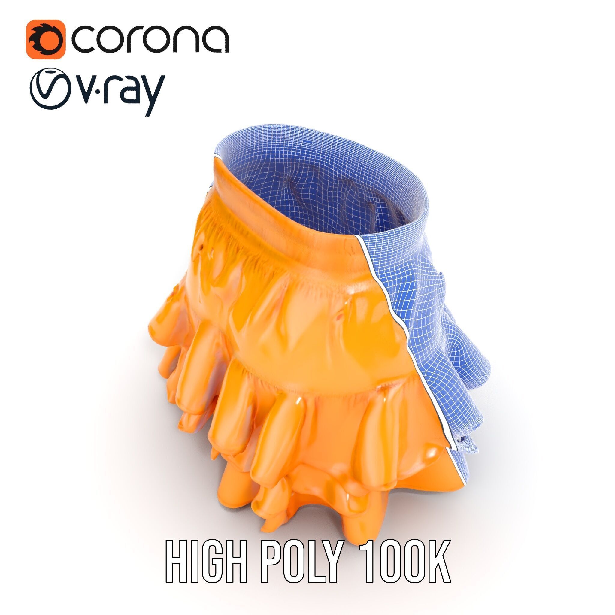 Flared Ruffle Mini Skirt Model Pack for Fashion Rendering Low-poly 3D model_38