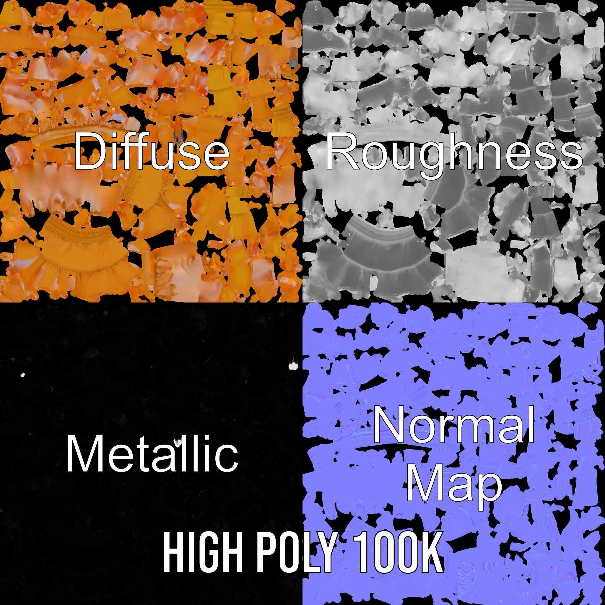 Flared Ruffle Mini Skirt Model Pack for Fashion Rendering Low-poly 3D model_3