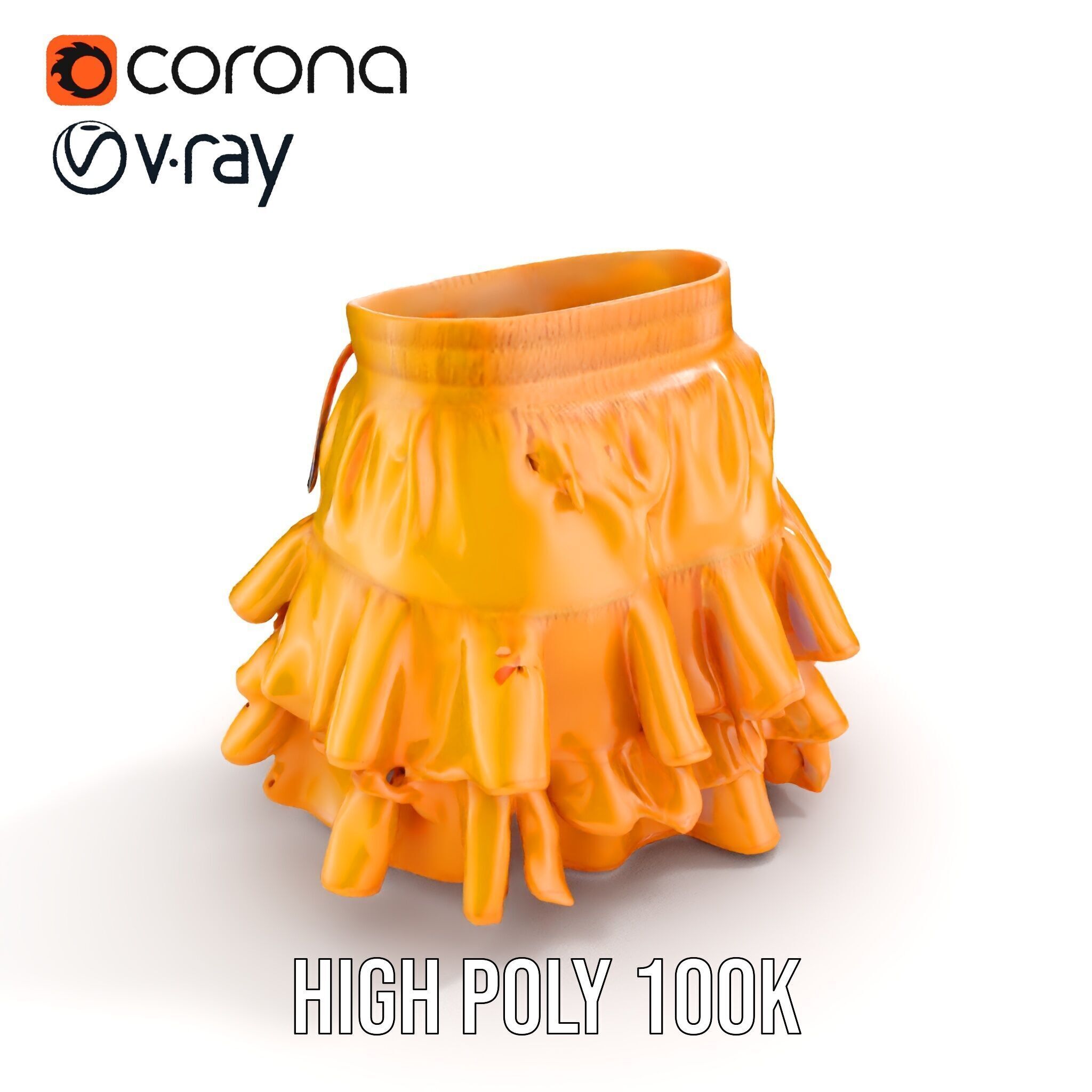 Flared Ruffle Mini Skirt Model Pack for Fashion Rendering Low-poly 3D model_21