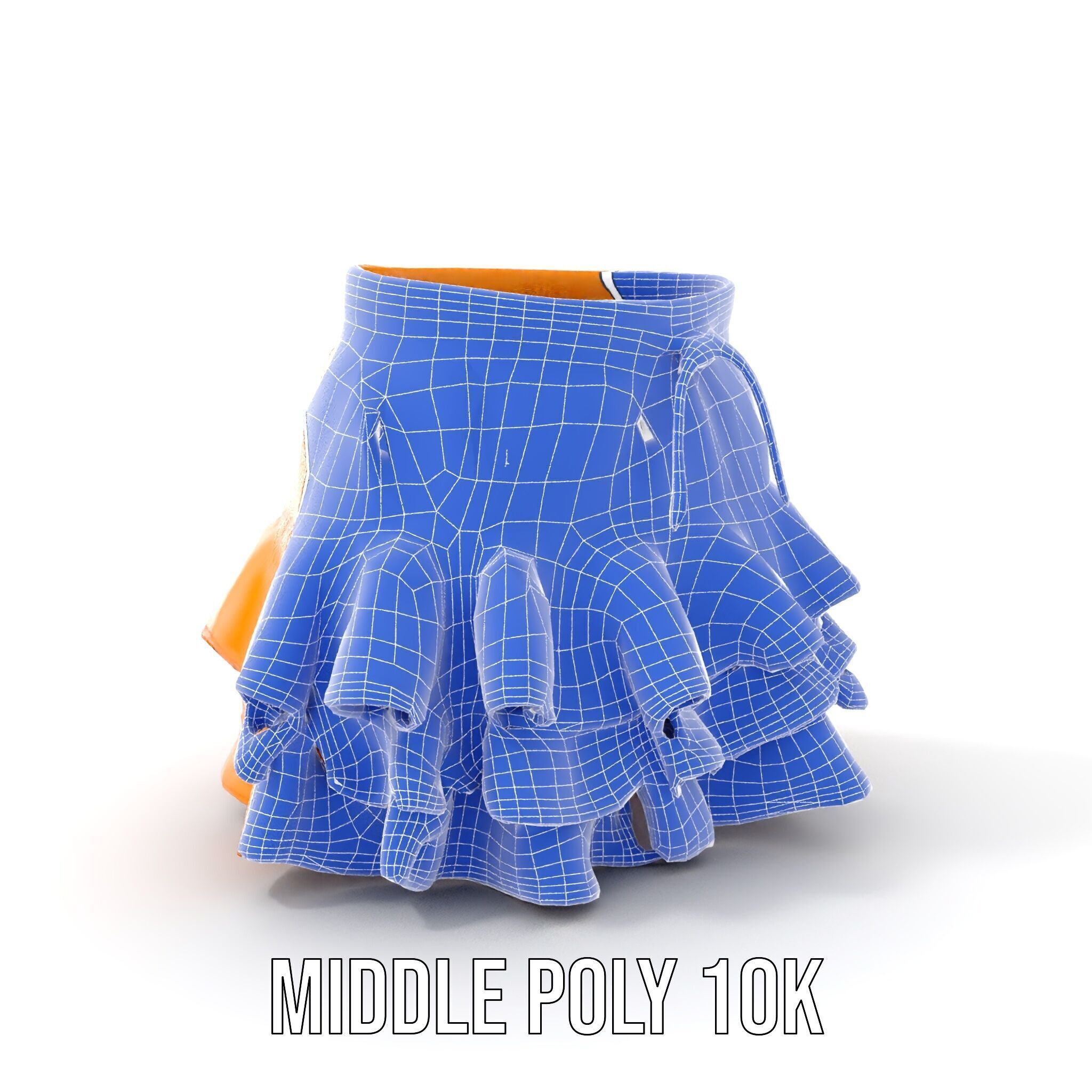 Flared Ruffle Mini Skirt Model Pack for Fashion Rendering Low-poly 3D model_19