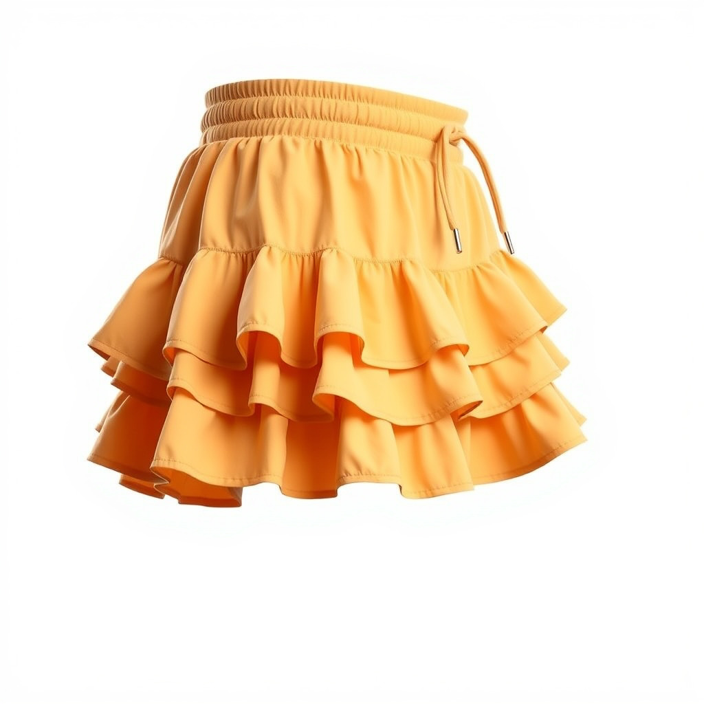 Flared Ruffle Mini Skirt Model Pack for Fashion Rendering Low-poly 3D model_2