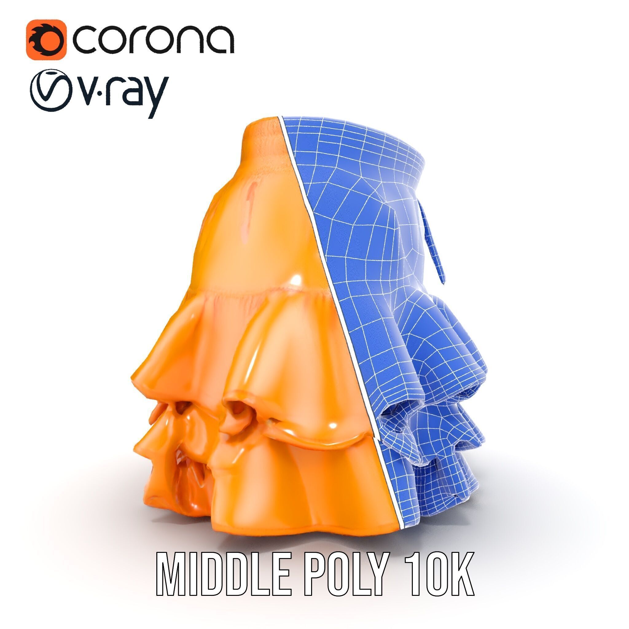 Flared Ruffle Mini Skirt Model Pack for Fashion Rendering Low-poly 3D model_28