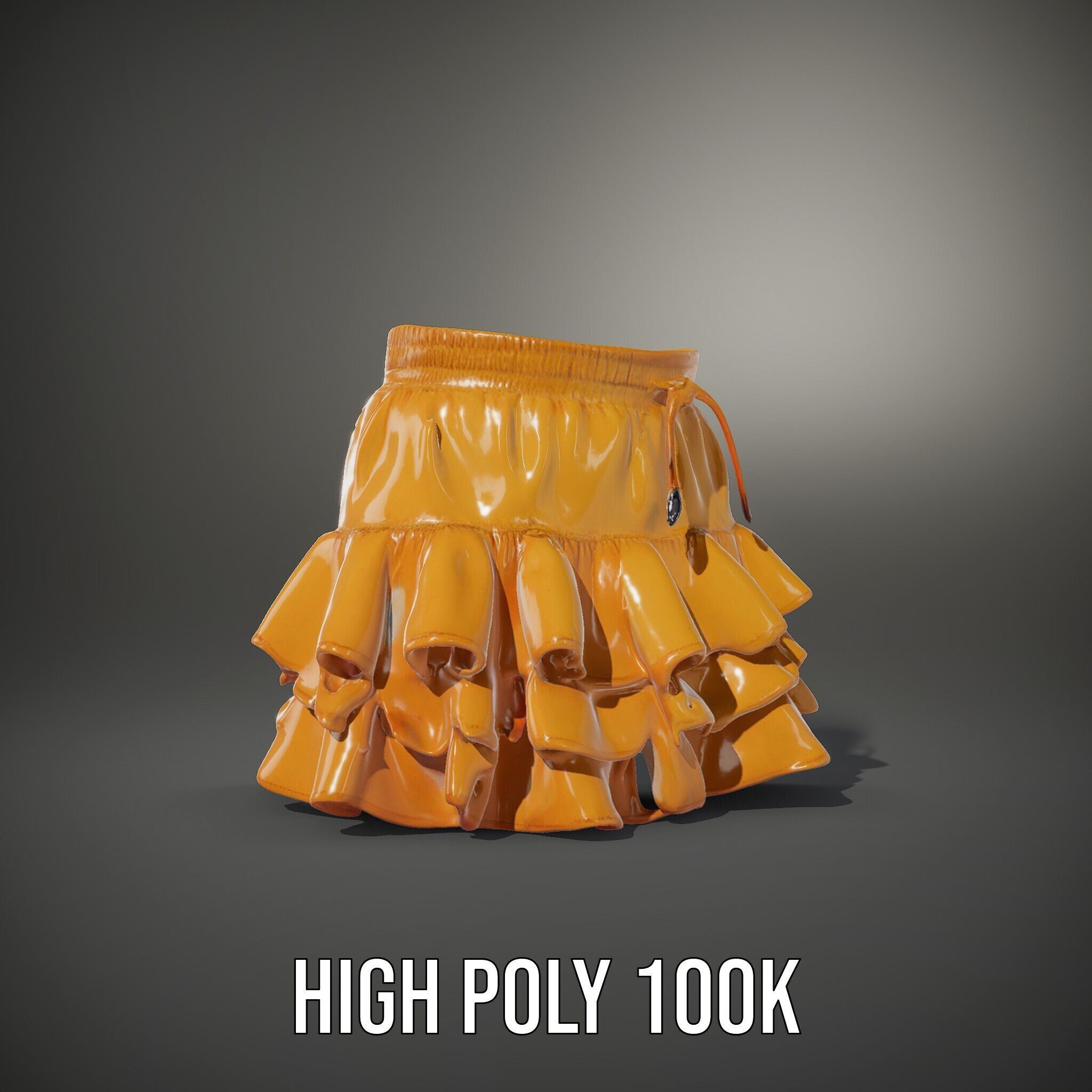 Flared Ruffle Mini Skirt Model Pack for Fashion Rendering Low-poly 3D model_14