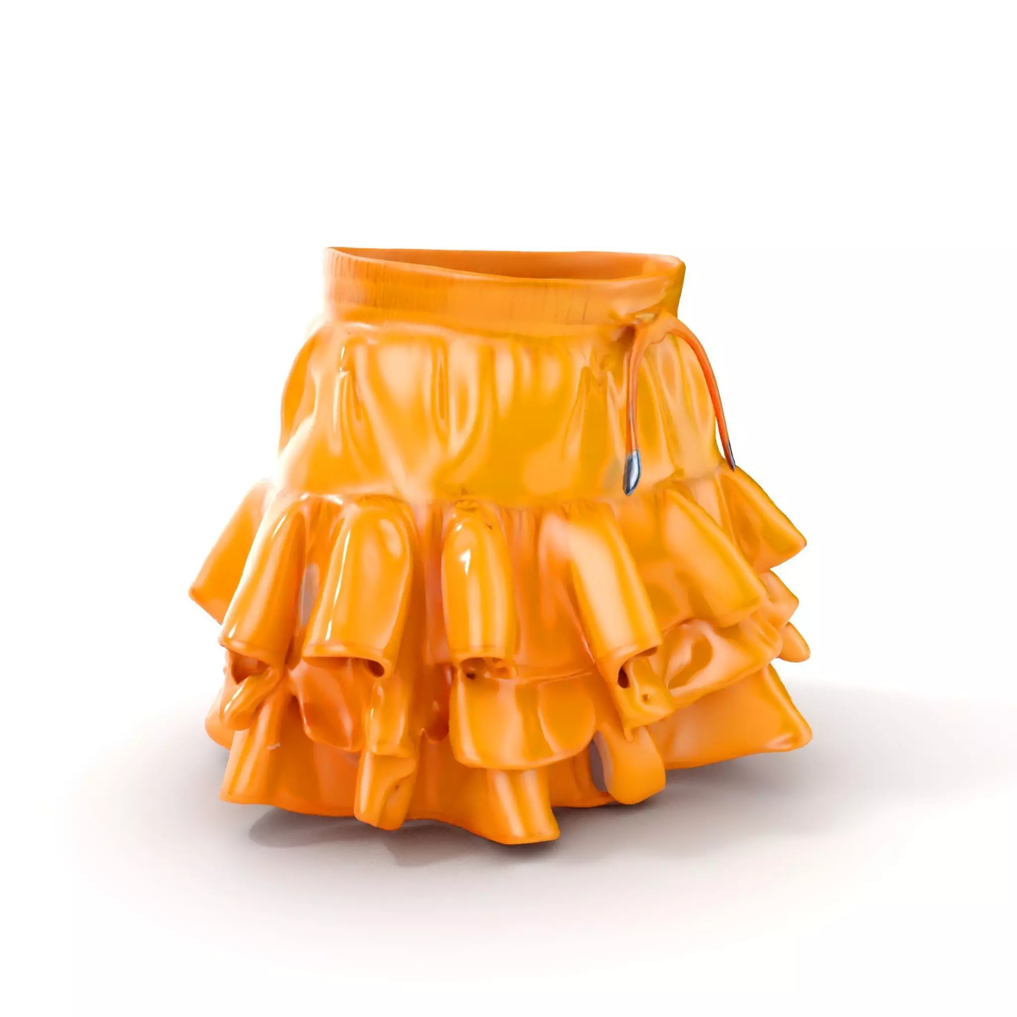 Flared Ruffle Mini Skirt Model Pack for Fashion Rendering Low-poly 3D model_0