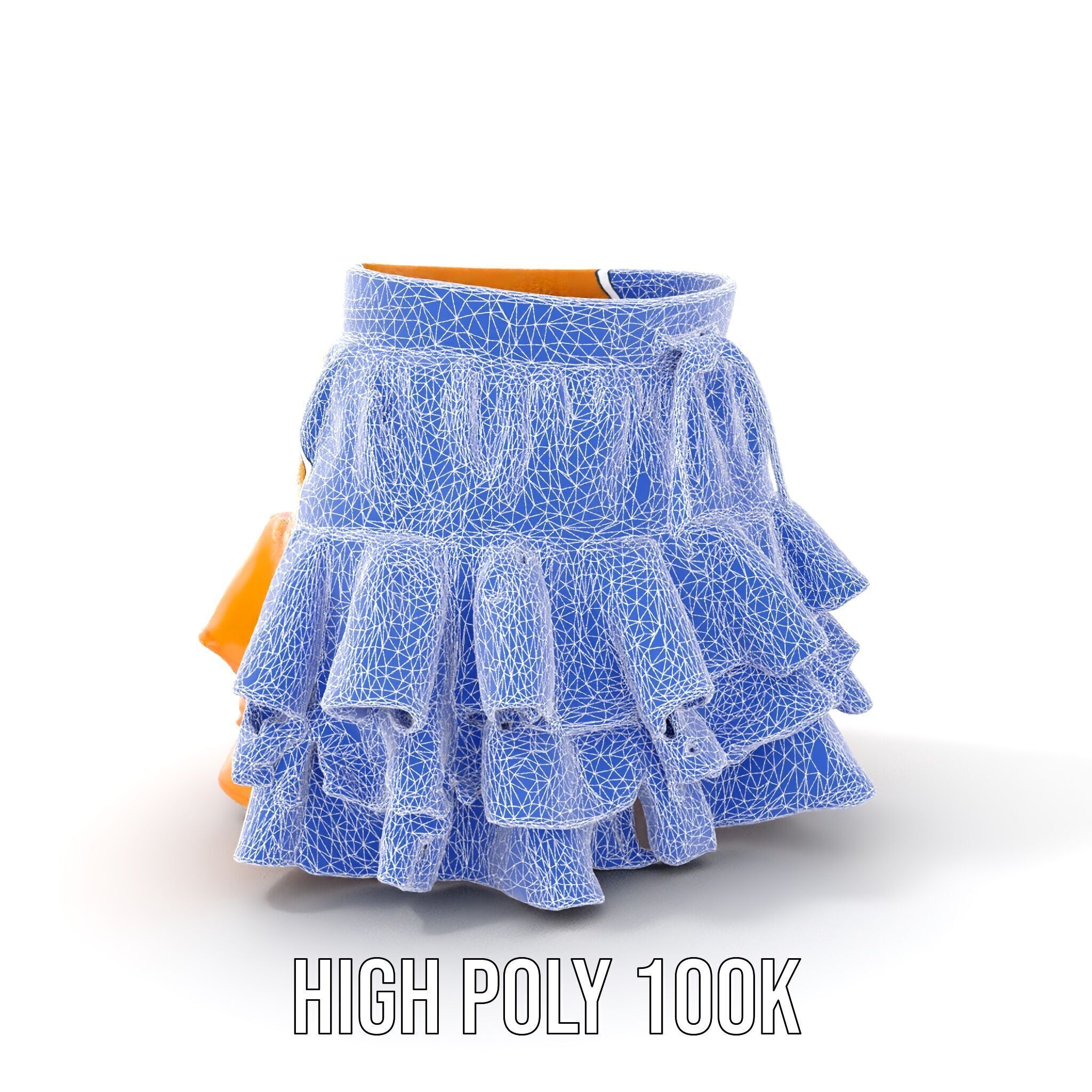 Flared Ruffle Mini Skirt Model Pack for Fashion Rendering Low-poly 3D model_16
