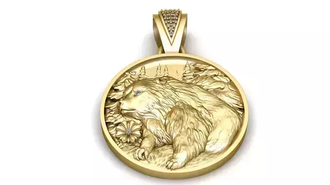 bear pendant 3D printable model      