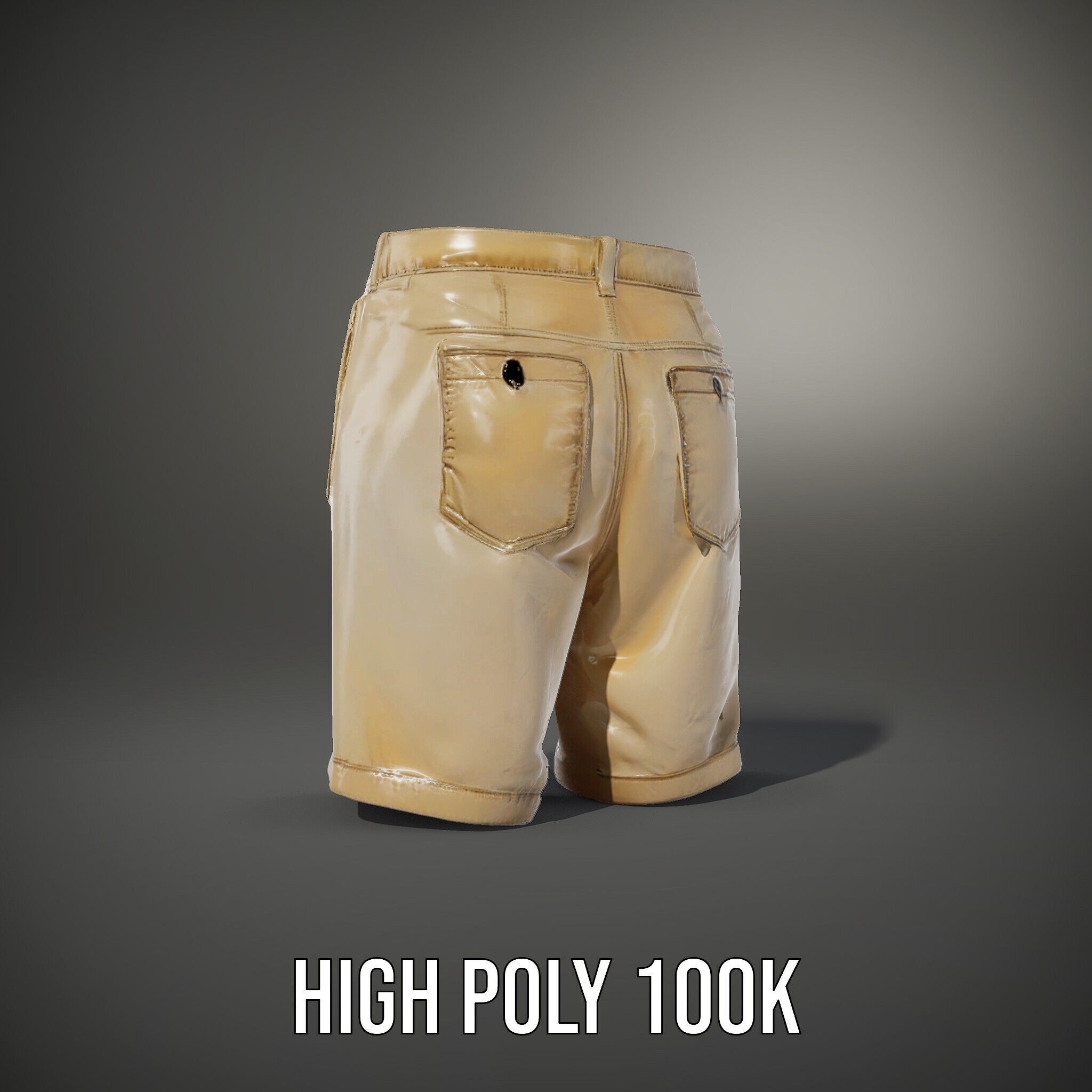 Casual Beige Shorts D Model Pack for Fashion and Rendering Low-poly 3D model_11
