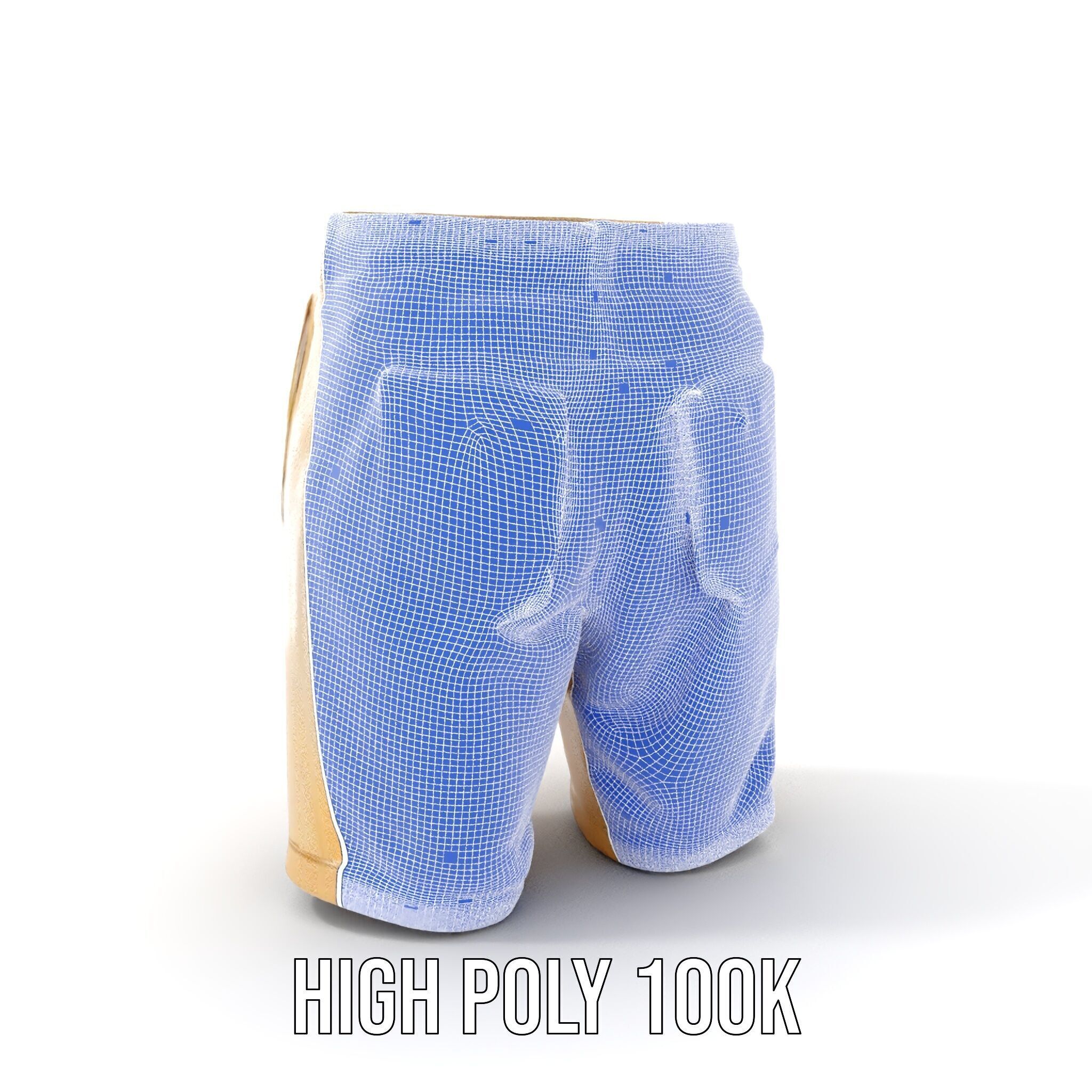 Casual Beige Shorts D Model Pack for Fashion and Rendering Low-poly 3D model_4