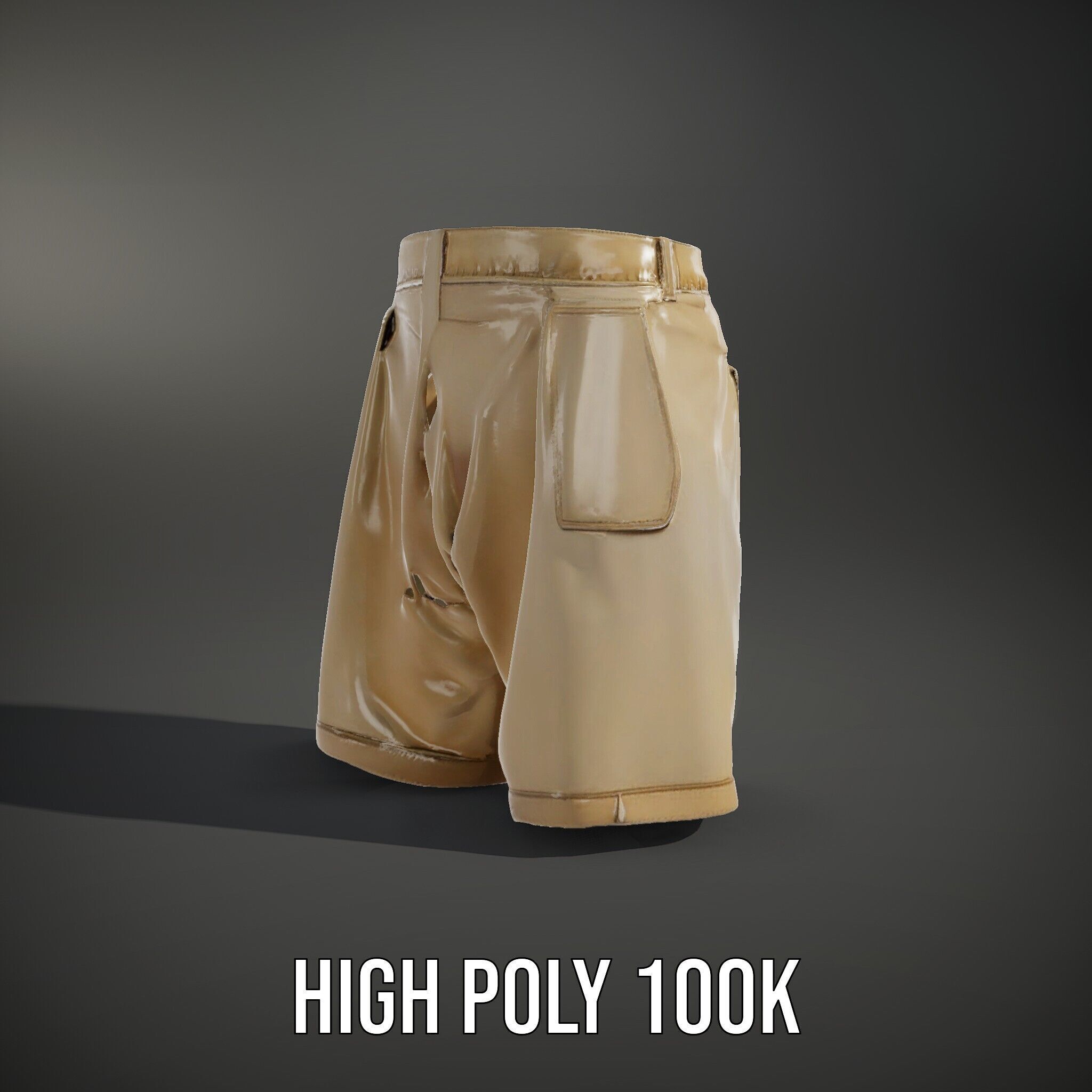 Casual Beige Shorts D Model Pack for Fashion and Rendering Low-poly 3D model_14