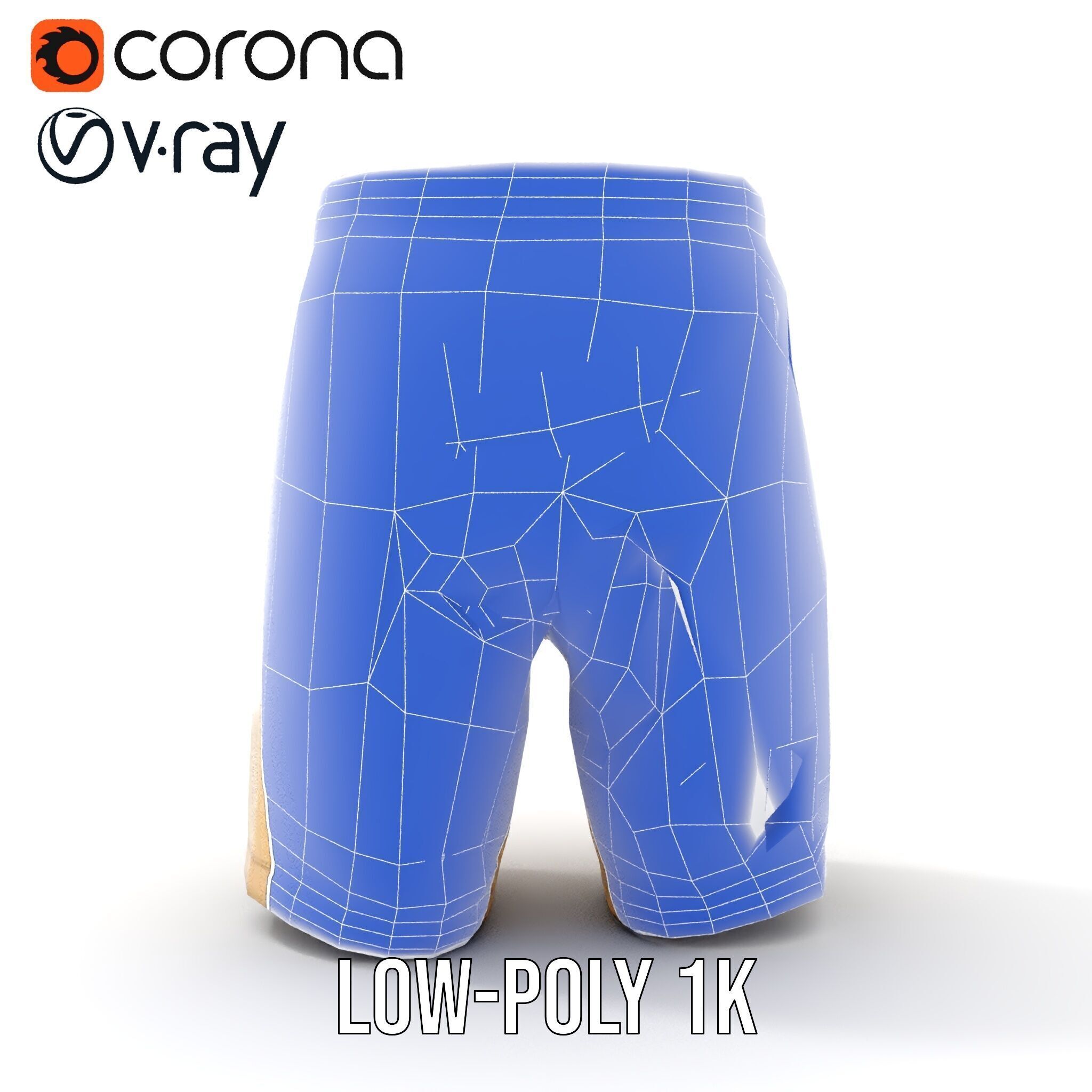 Casual Beige Shorts D Model Pack for Fashion and Rendering Low-poly 3D model_25