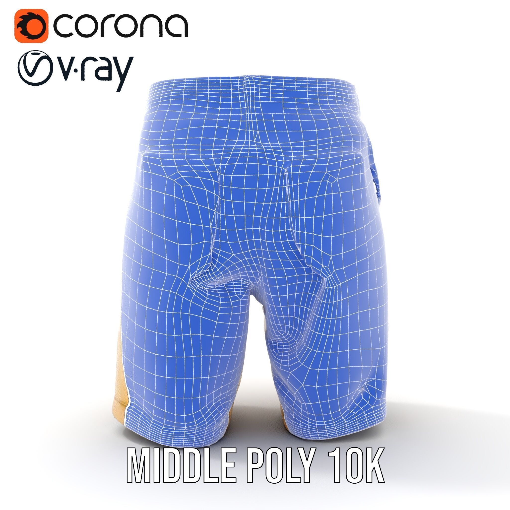 Casual Beige Shorts D Model Pack for Fashion and Rendering Low-poly 3D model_27