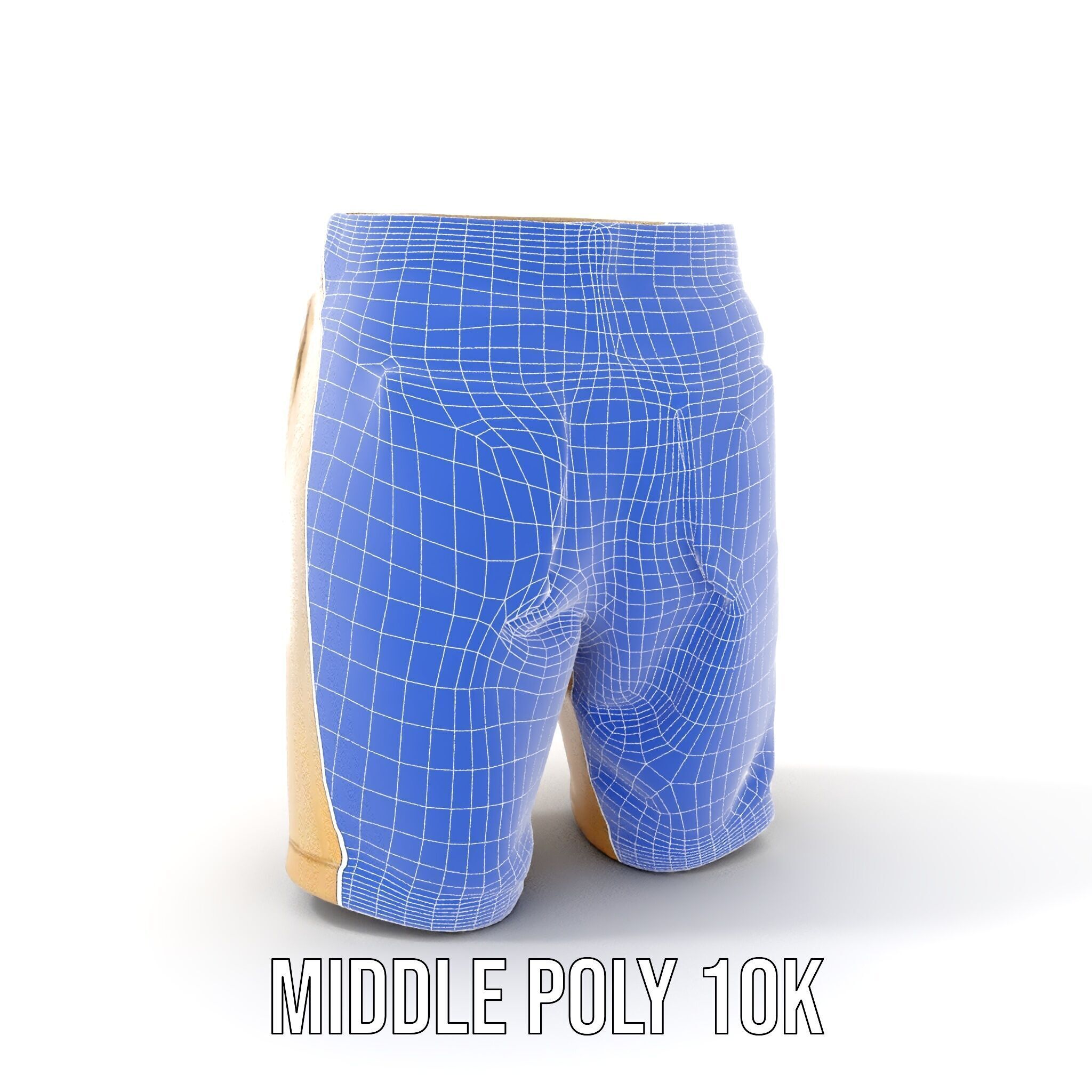 Casual Beige Shorts D Model Pack for Fashion and Rendering Low-poly 3D model_17