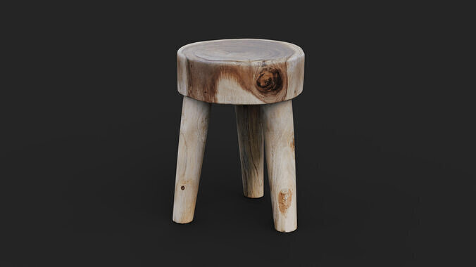 Wood Stool 3D model