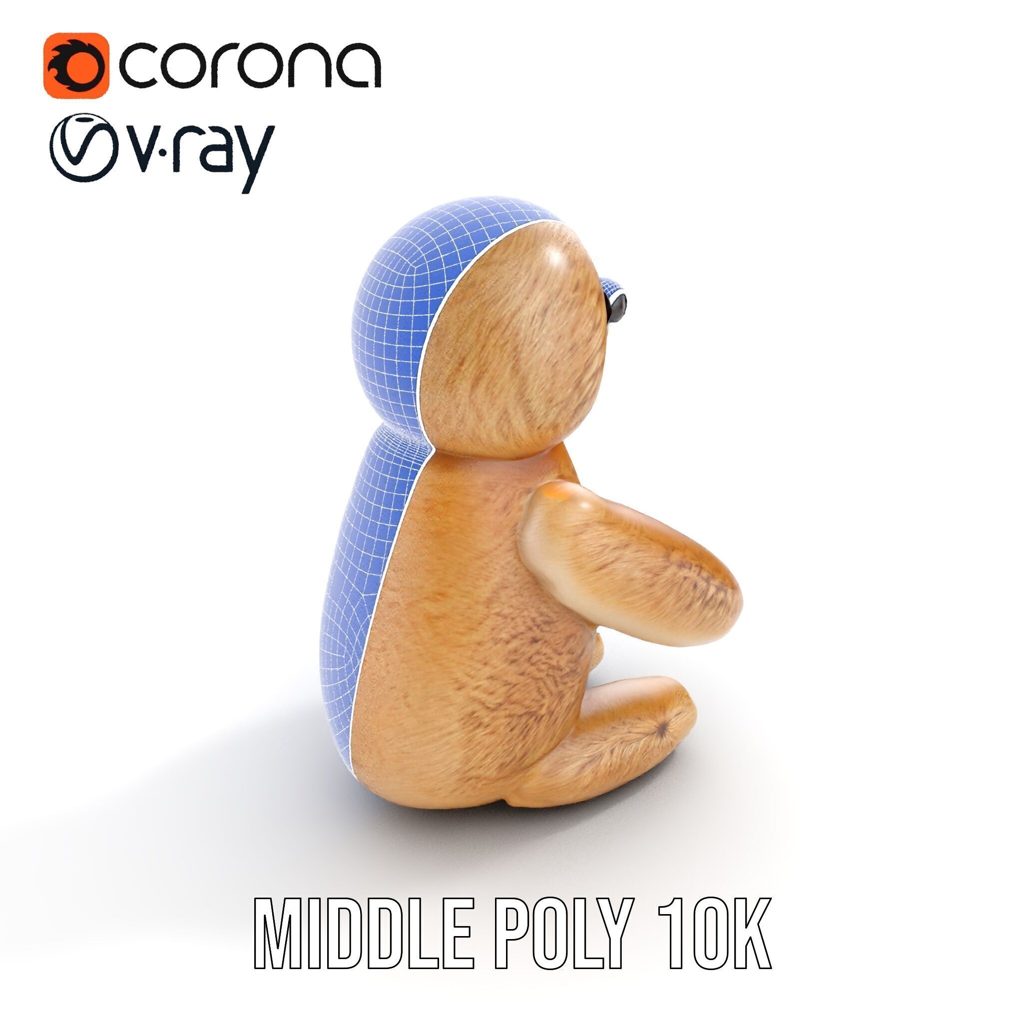 Adorable Sloth Plush Toy D Model Pack Low-poly 3D model_28