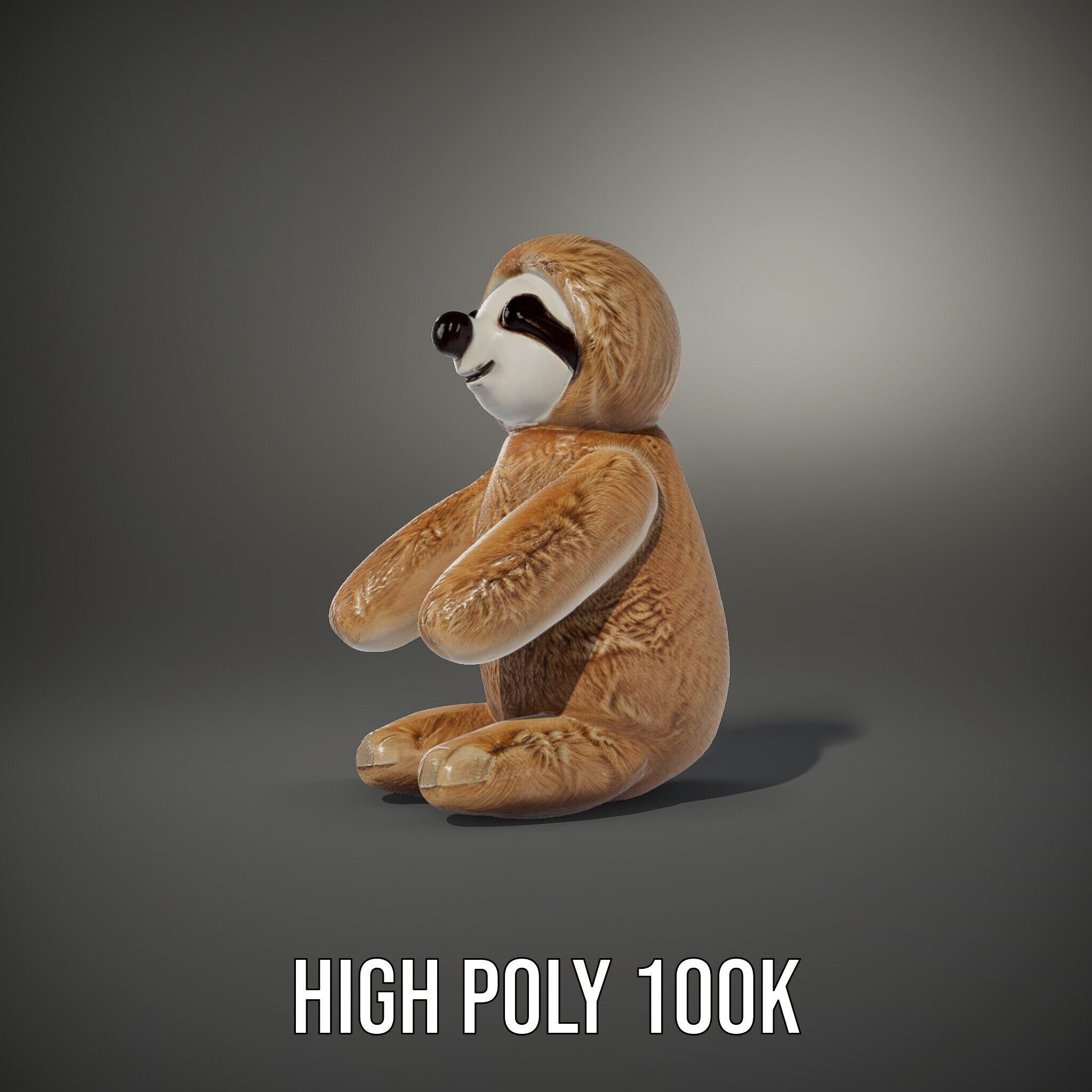 Adorable Sloth Plush Toy D Model Pack Low-poly 3D model_11