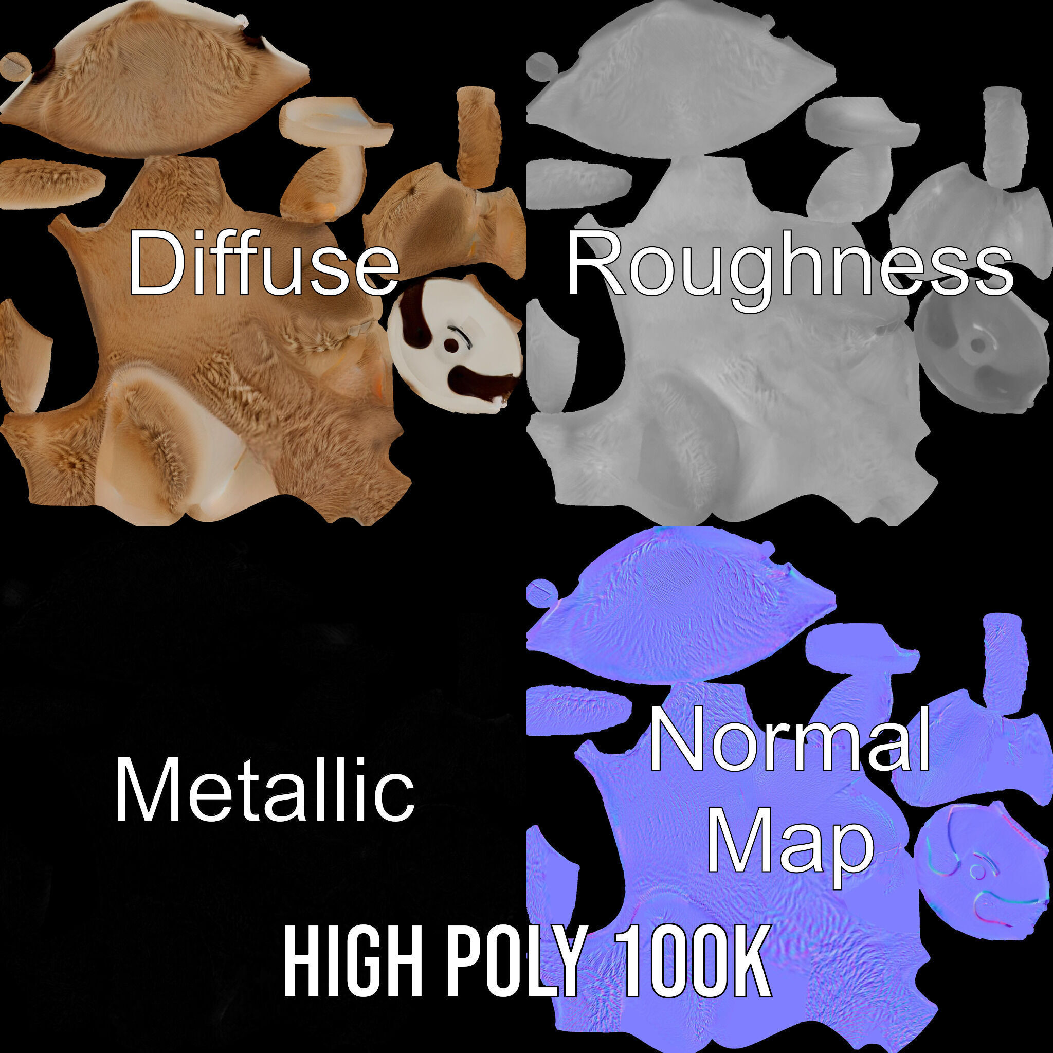 Adorable Sloth Plush Toy D Model Pack Low-poly 3D model_3