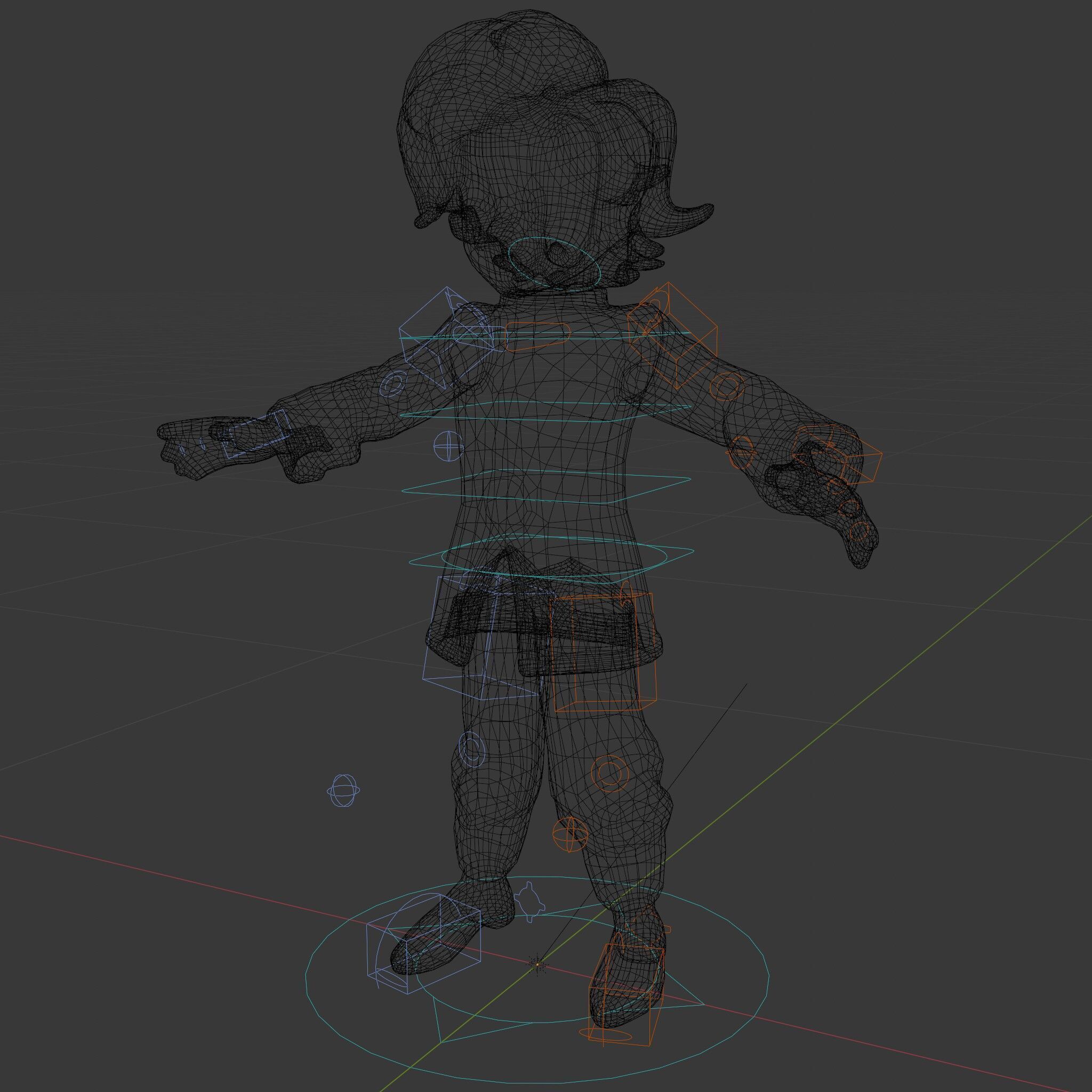 Charming Medieval Boy Character Model Rigged and Animated Low-poly 3D model_9