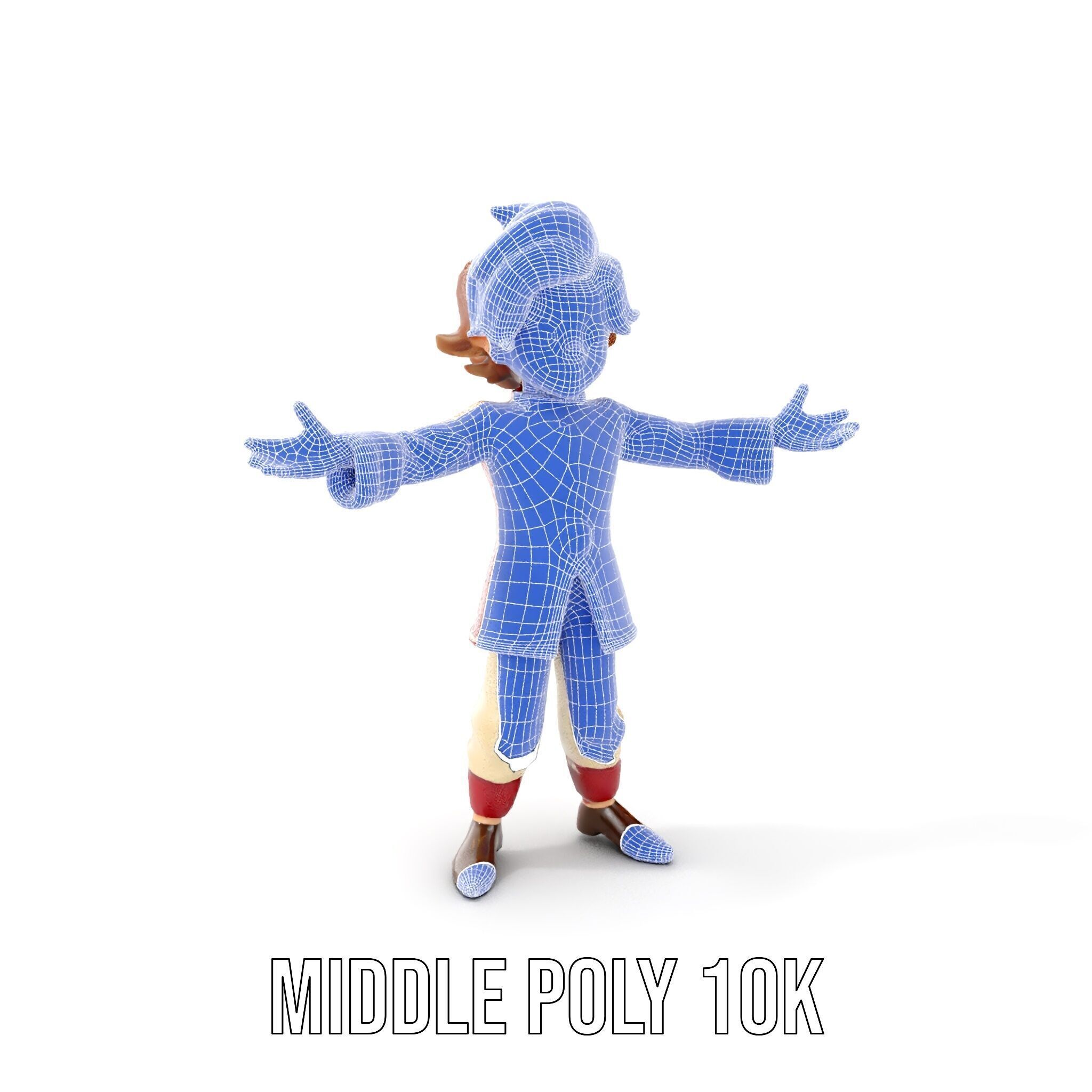 Charming Medieval Boy Character Model Rigged and Animated Low-poly 3D model_18