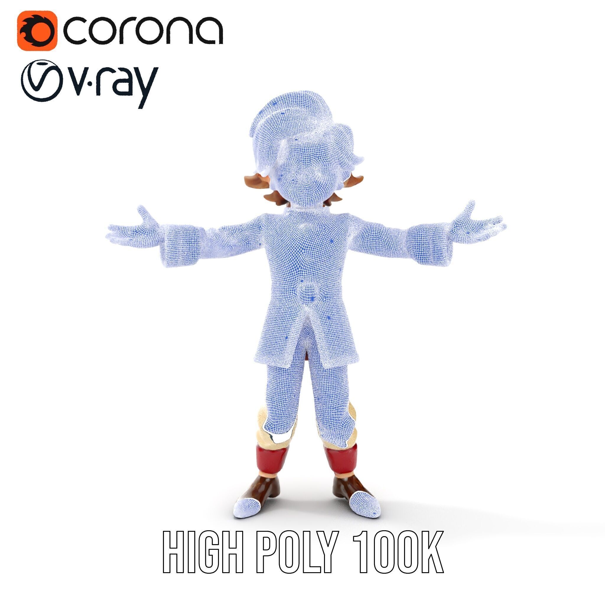 Charming Medieval Boy Character Model Rigged and Animated Low-poly 3D model_27