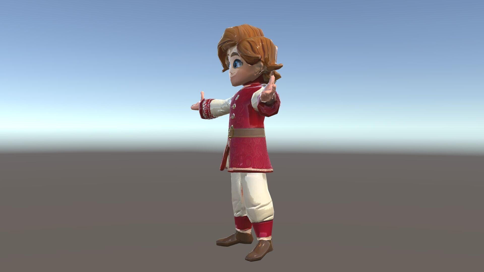 Charming Medieval Boy Character Model Rigged and Animated Low-poly 3D model_34