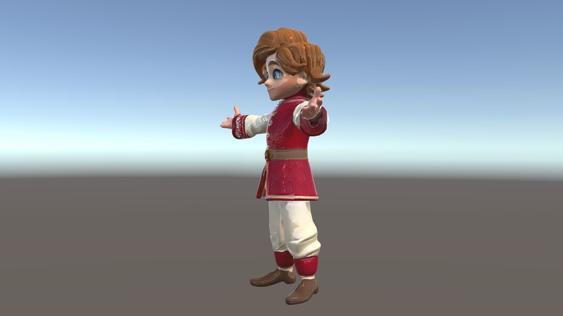 Charming Medieval Boy Character Model Rigged and Animated Low-poly 3D model_38