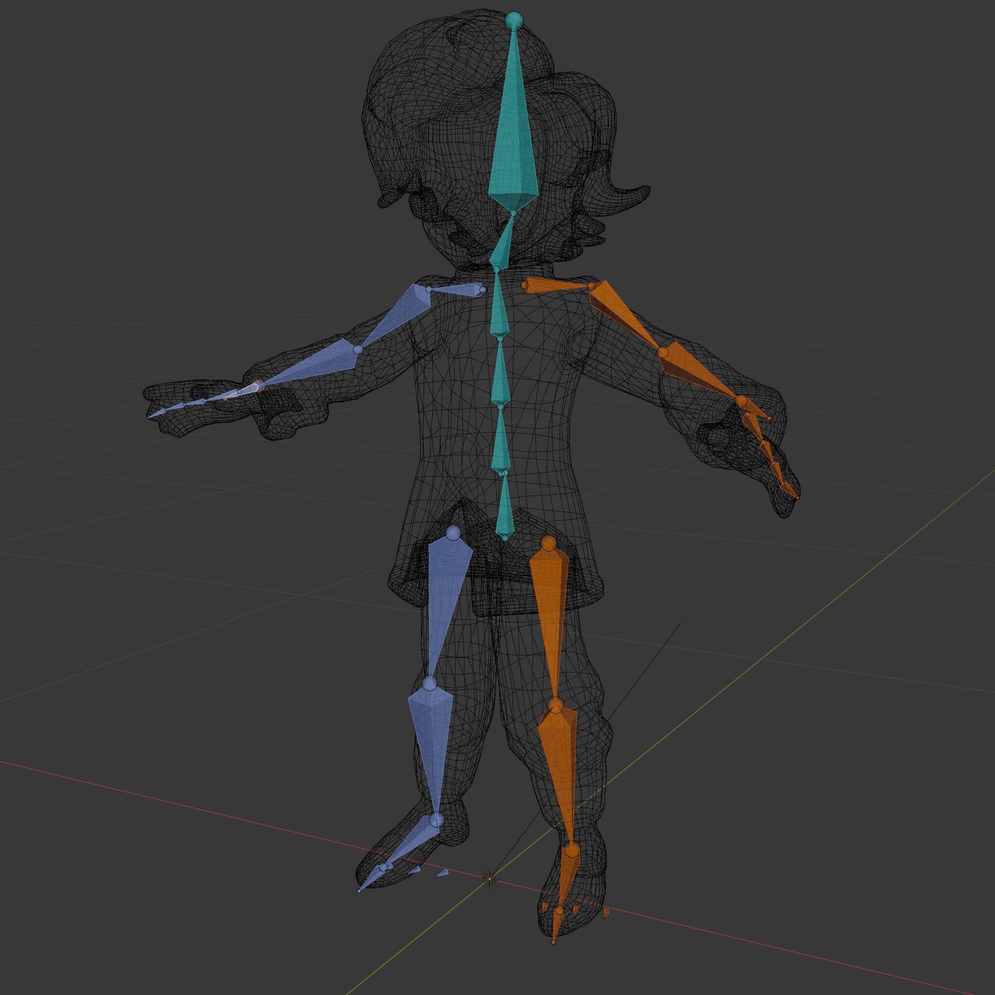 Charming Medieval Boy Character Model Rigged and Animated Low-poly 3D model_6