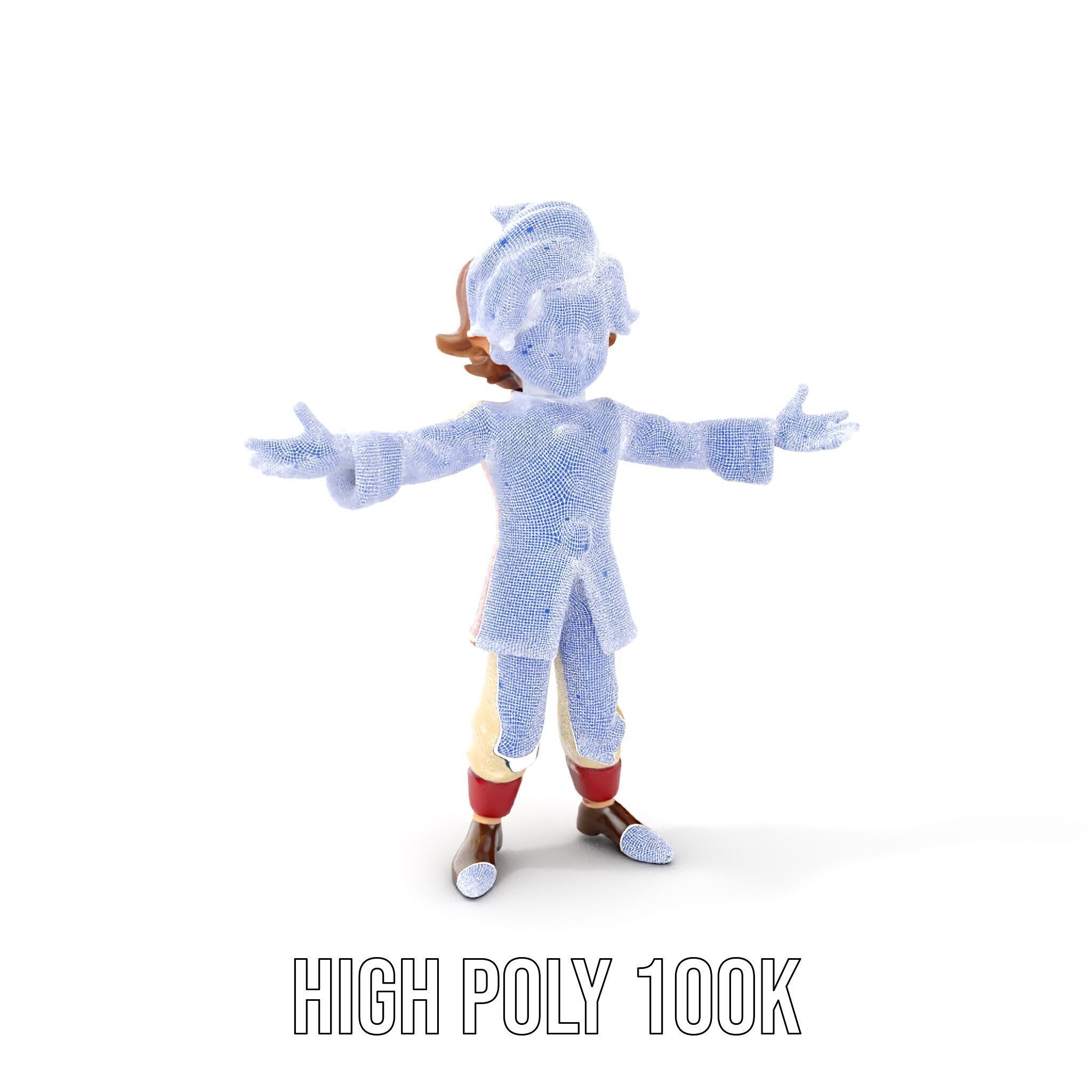 Charming Medieval Boy Character Model Rigged and Animated Low-poly 3D model_4
