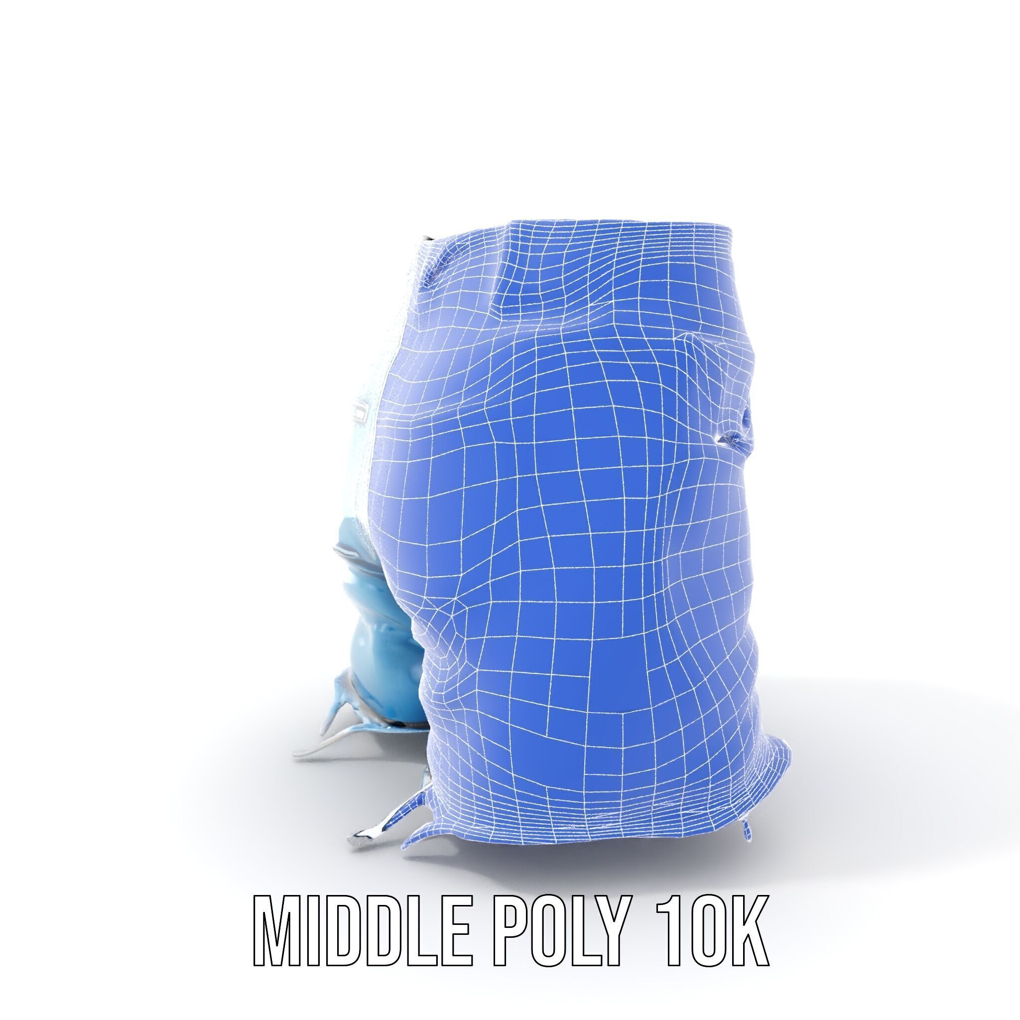 Denim Skirt Model Pack with Frayed Edges Low-poly 3D model_15