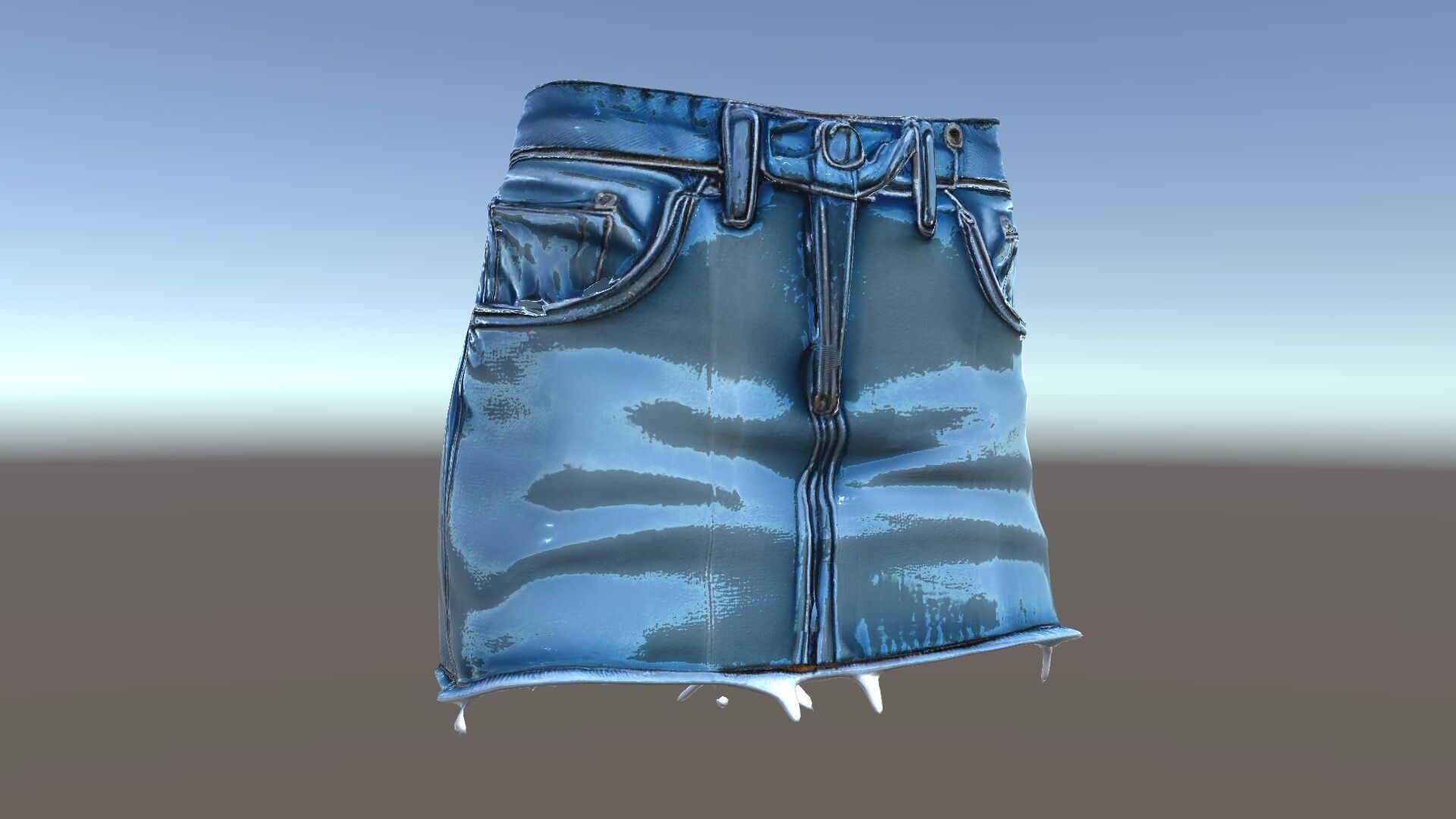 Denim Skirt Model Pack with Frayed Edges Low-poly 3D model_33
