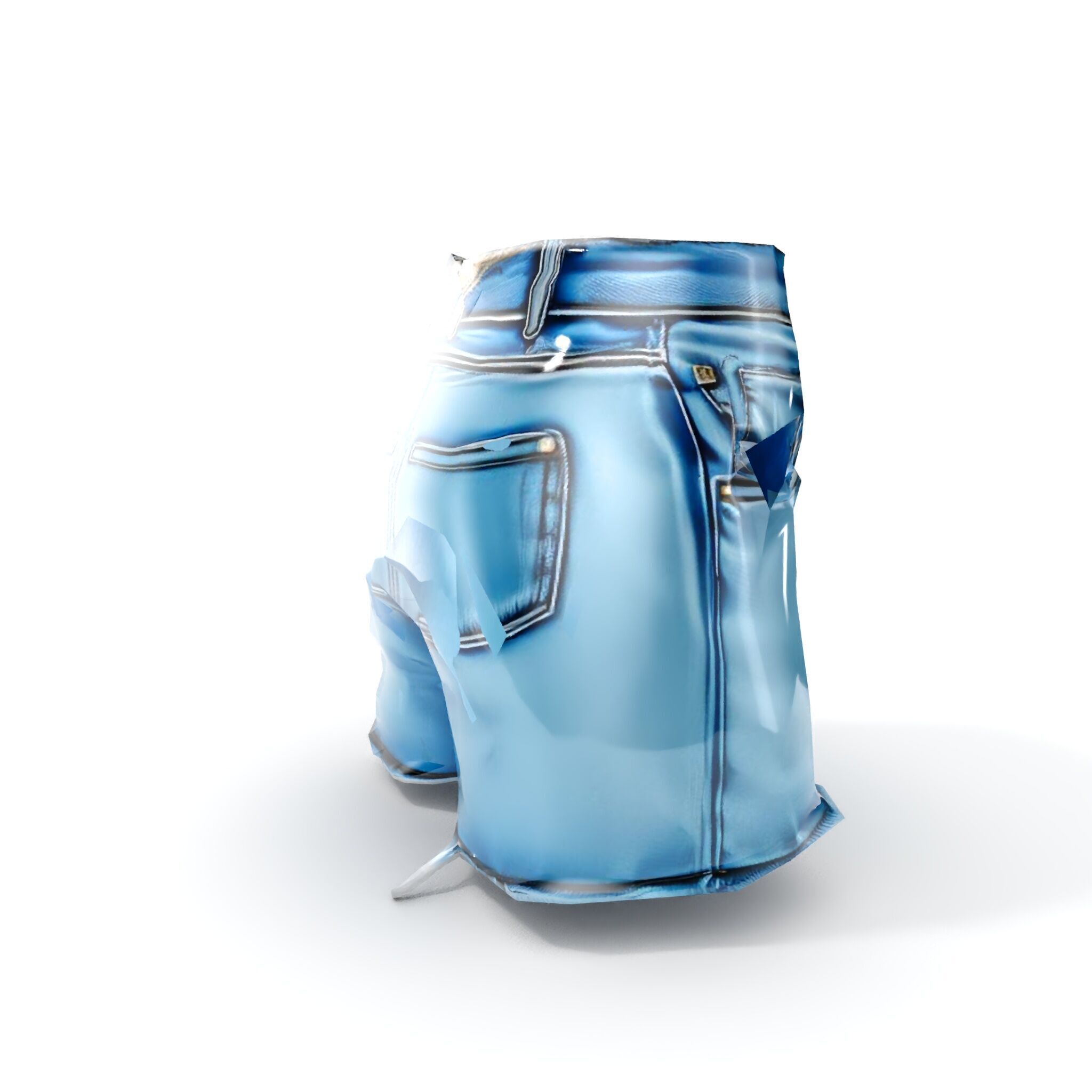 Denim Skirt Model Pack with Frayed Edges Low-poly 3D model_10