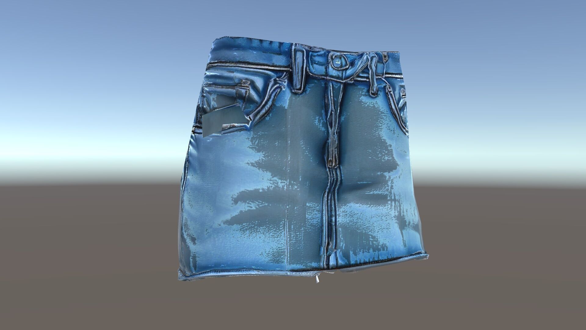Denim Skirt Model Pack with Frayed Edges Low-poly 3D model_34