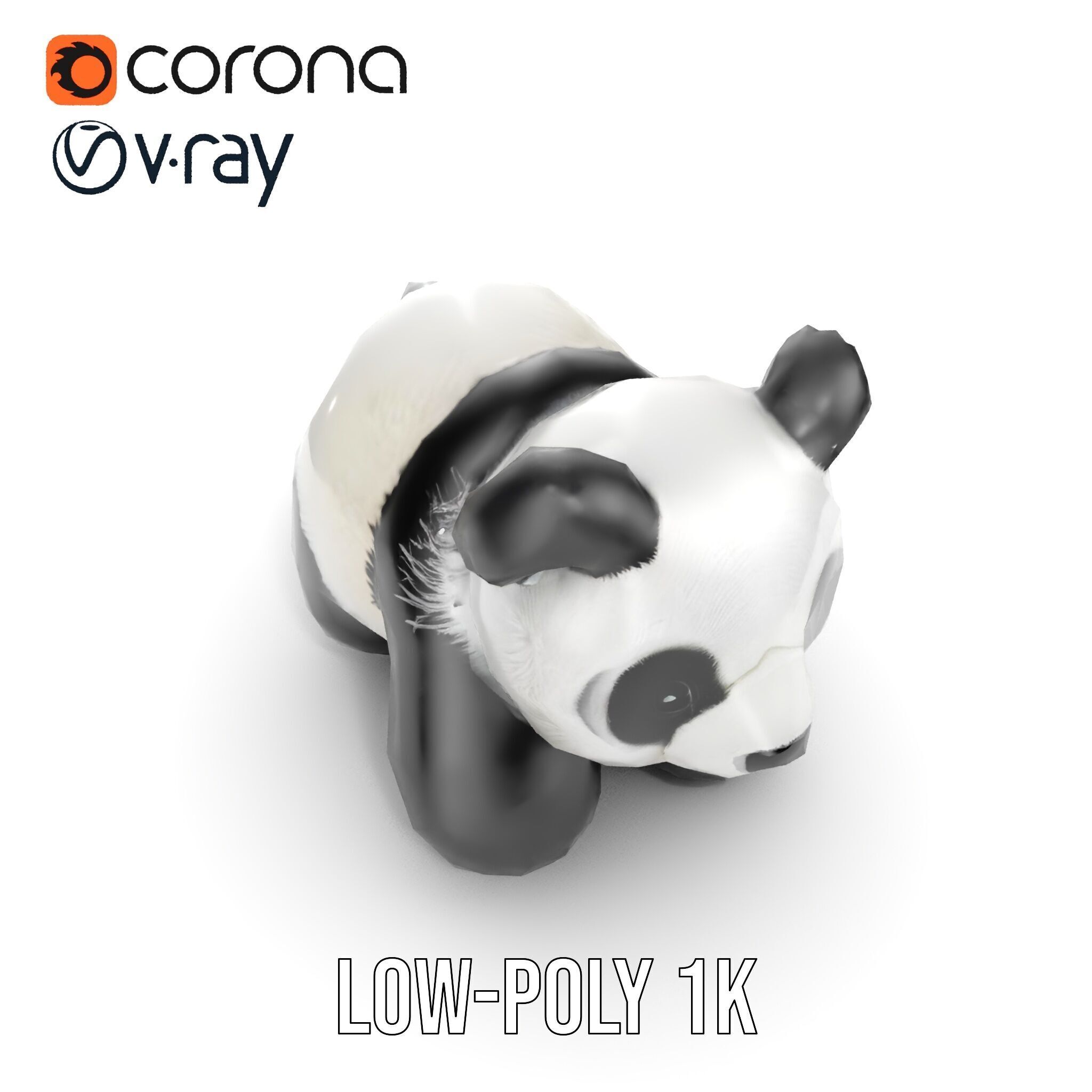 Panda Plush Toy Model Pack Low-poly 3D model_26
