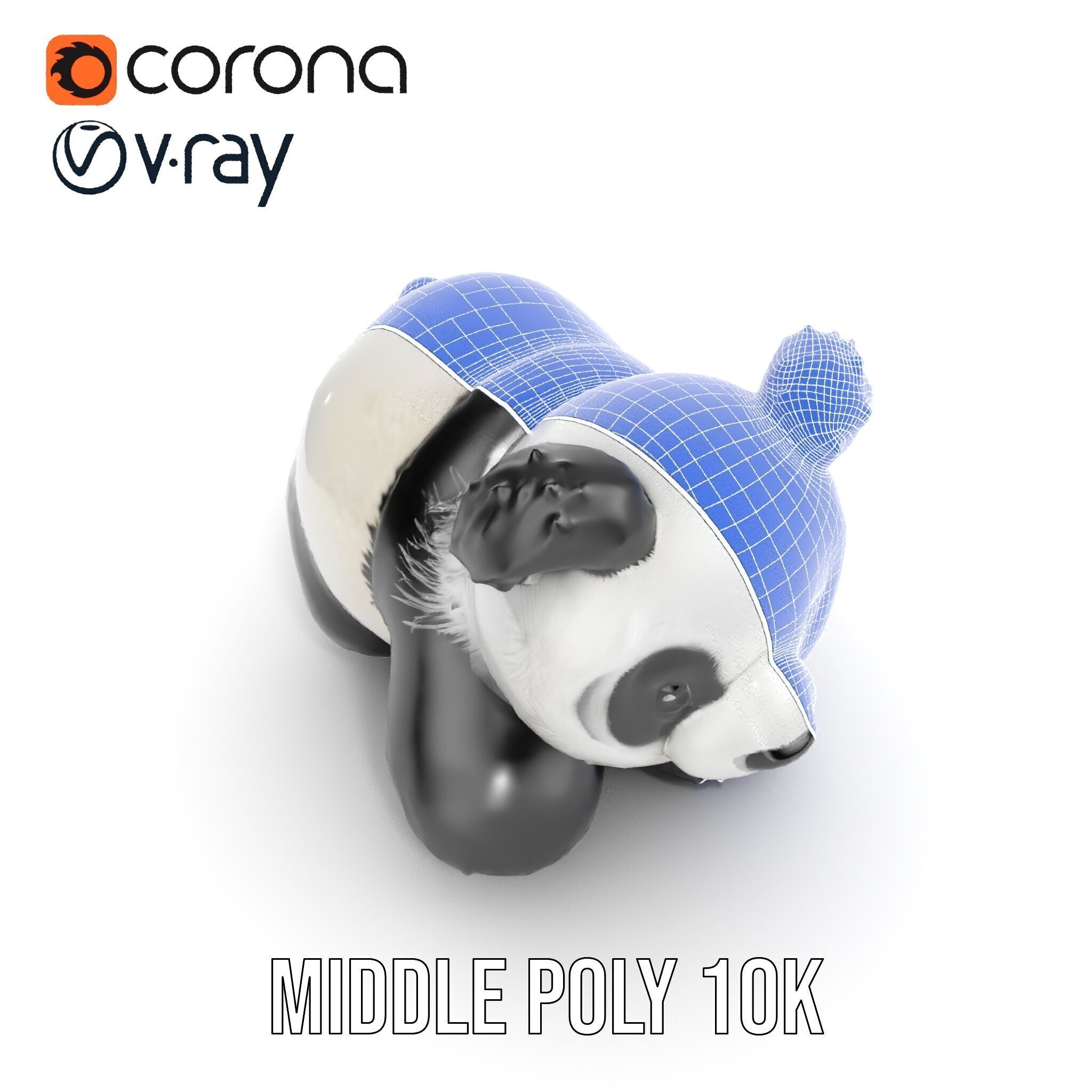 Panda Plush Toy Model Pack Low-poly 3D model_31