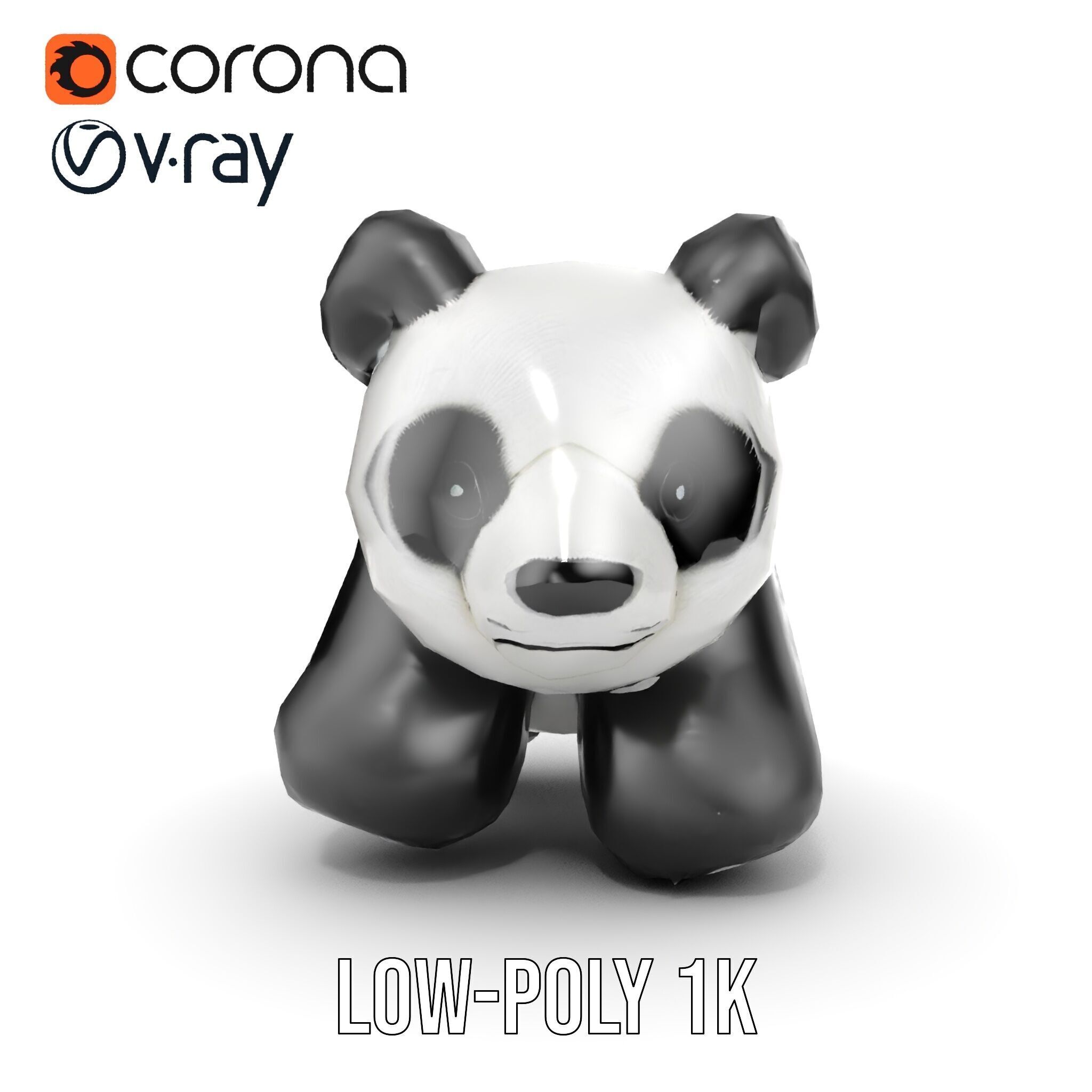Panda Plush Toy Model Pack Low-poly 3D model_21