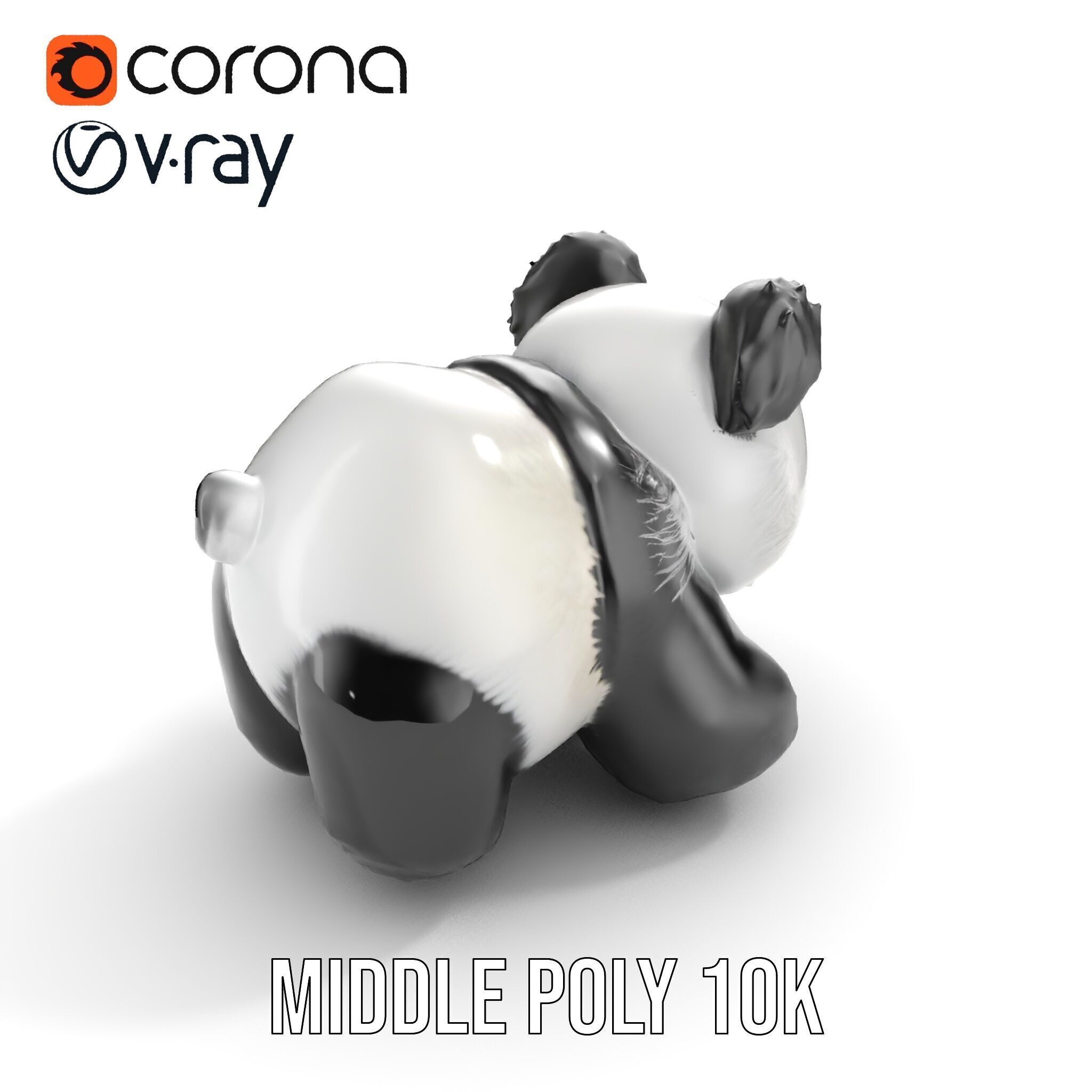 Panda Plush Toy Model Pack Low-poly 3D model_9